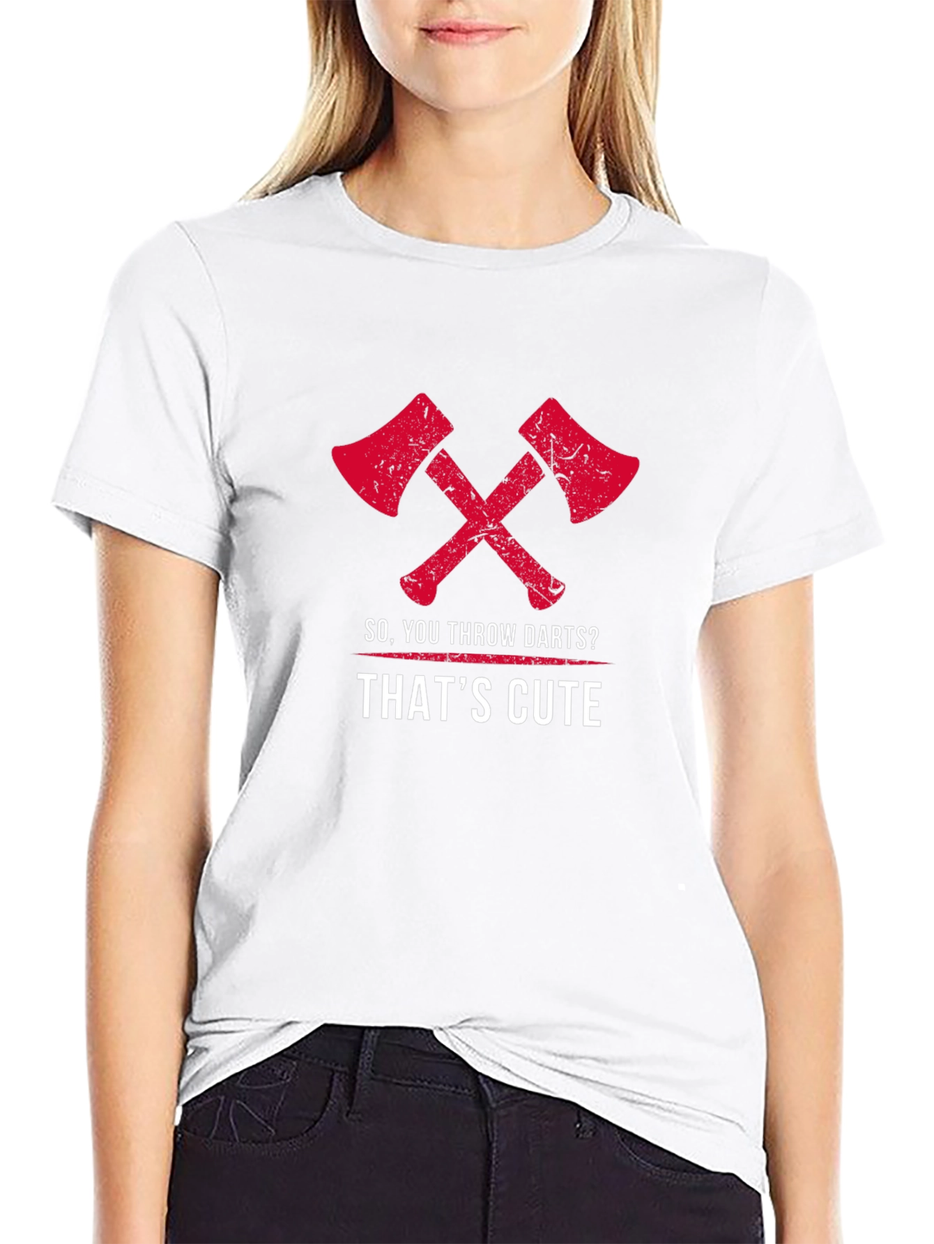 Black Axe Throwing Humor T-Shirt - 'So You Throw Darts?' view 9