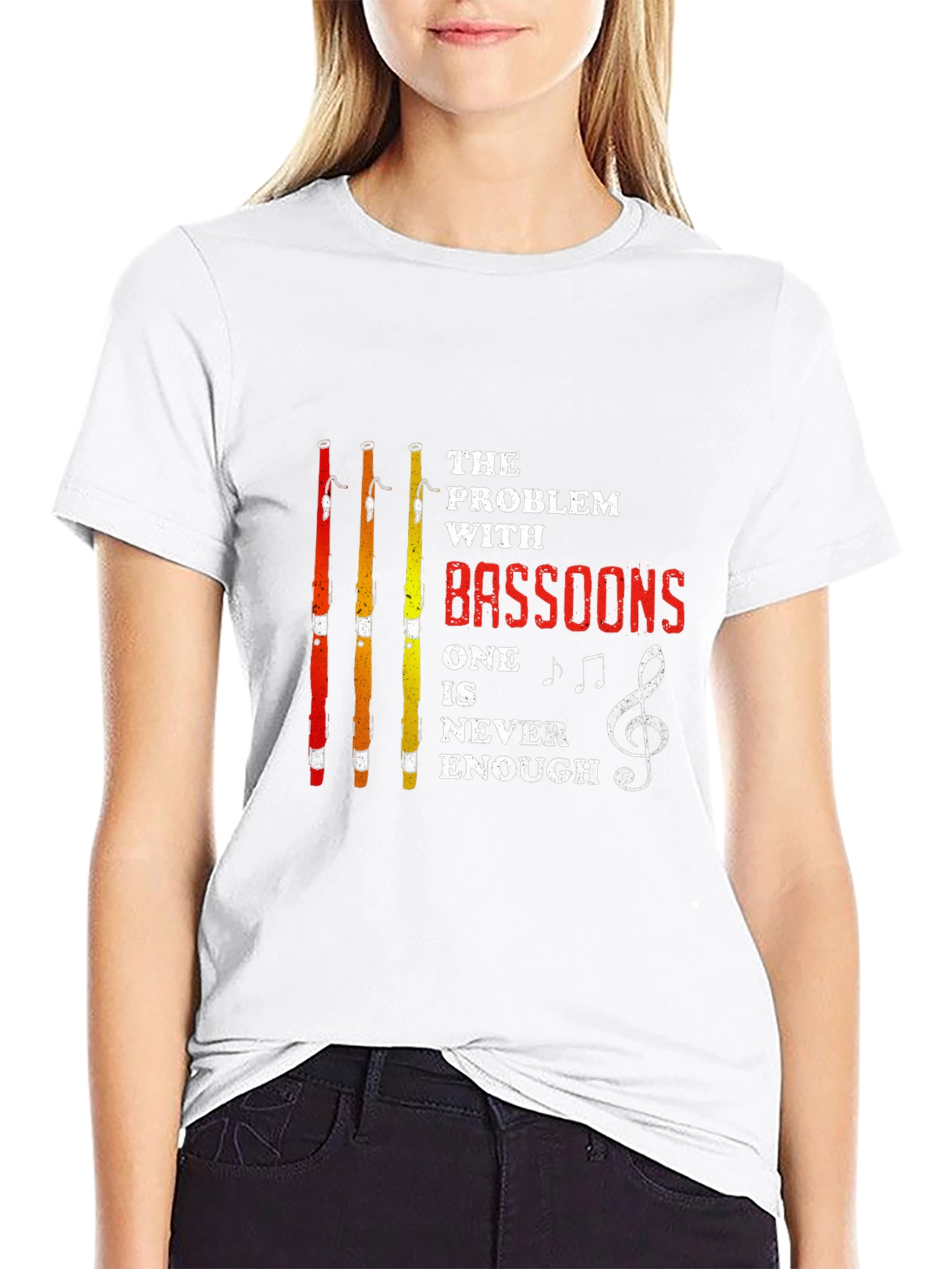 Black Bassoon Lover T-Shirt - Funny Music Band Tee view 9