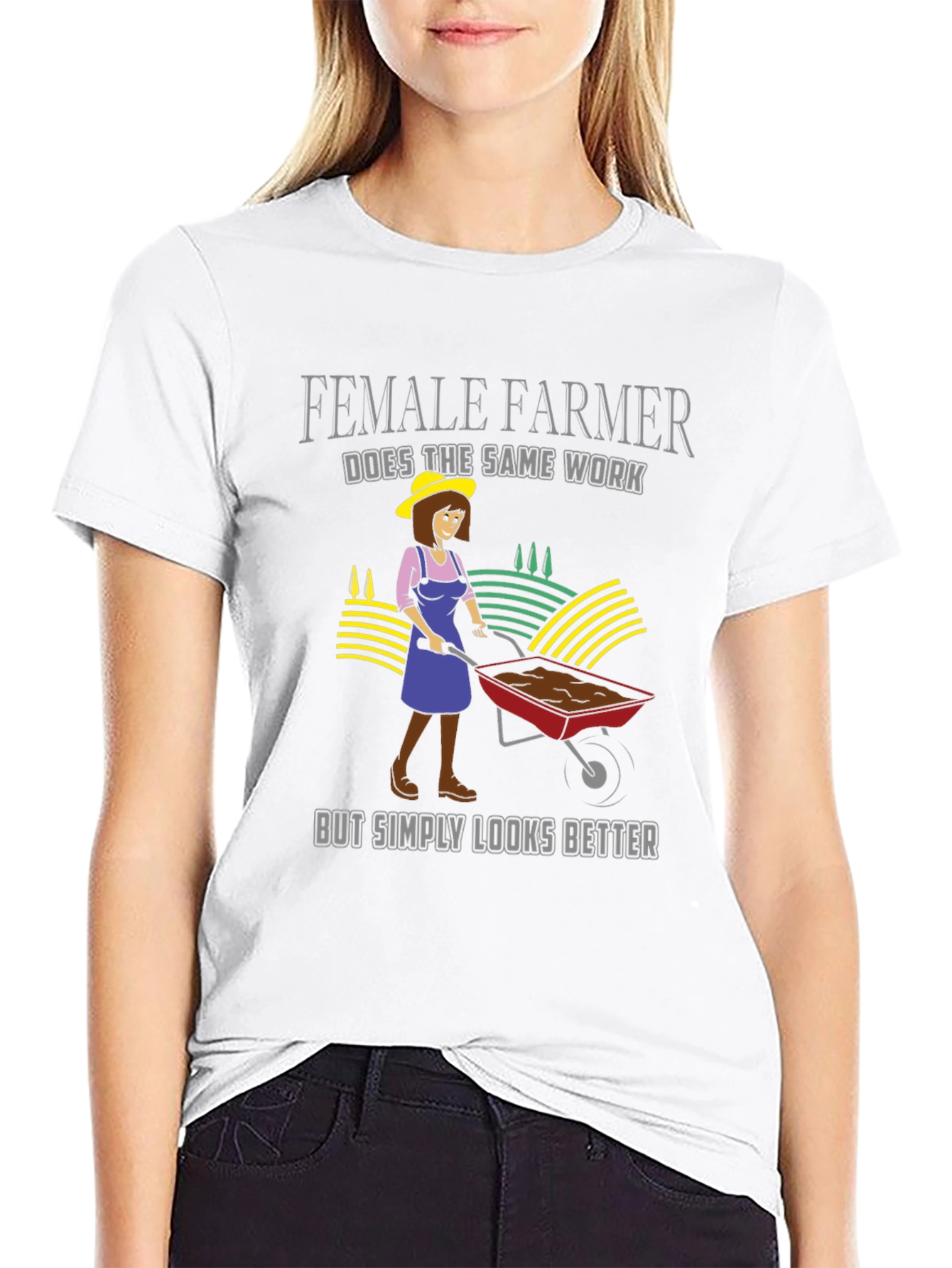 Black Female Farmer T-Shirt - Looks Better! view 9