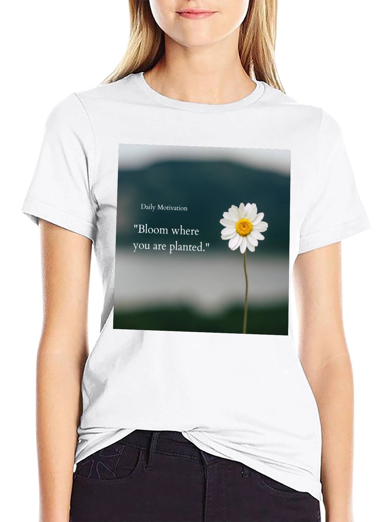 Black Motivational Bloom Where You Are Planted Black T-Shirt view 9