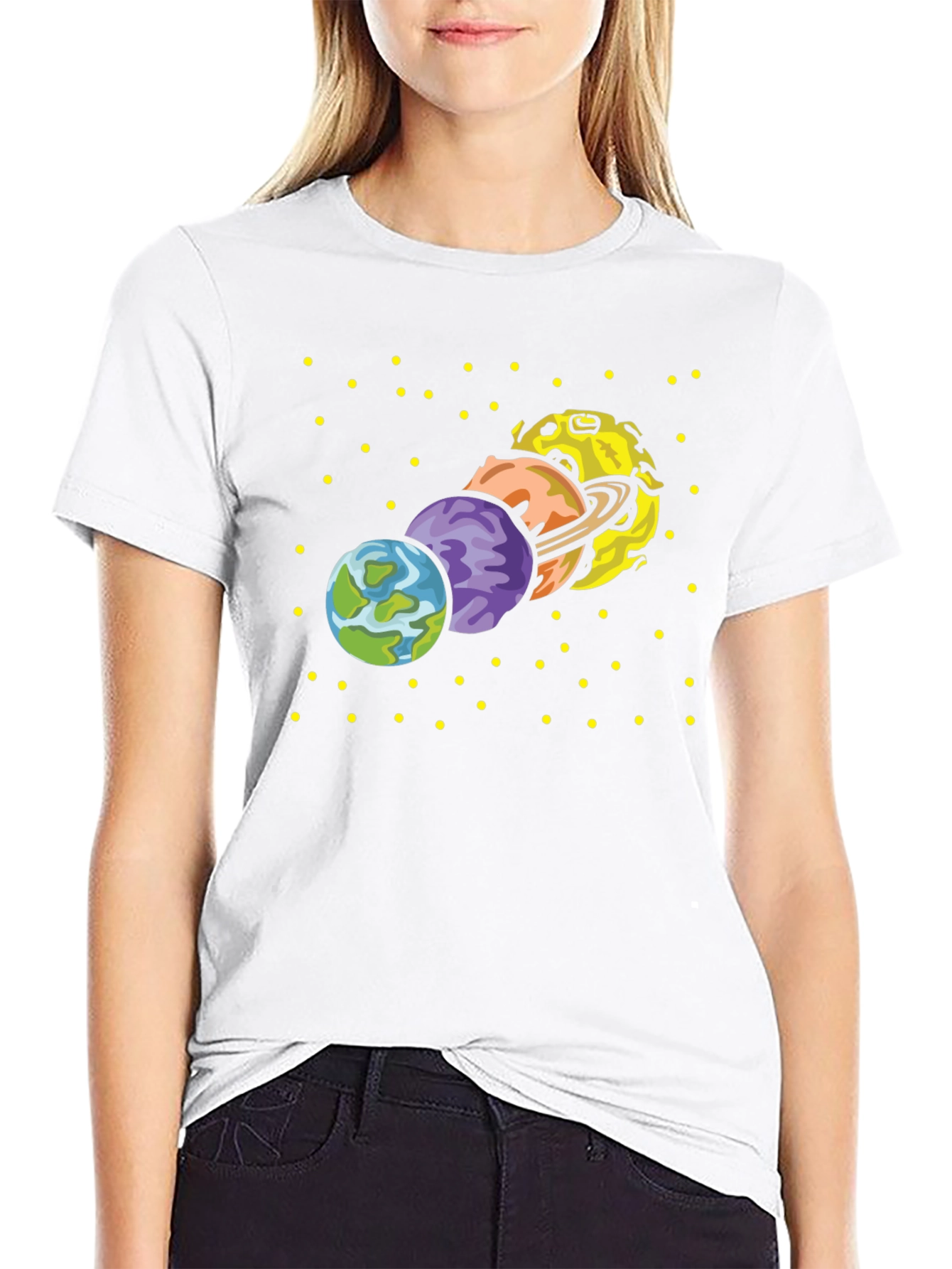 Black Planets Graphic T-Shirt - Space Design view 9