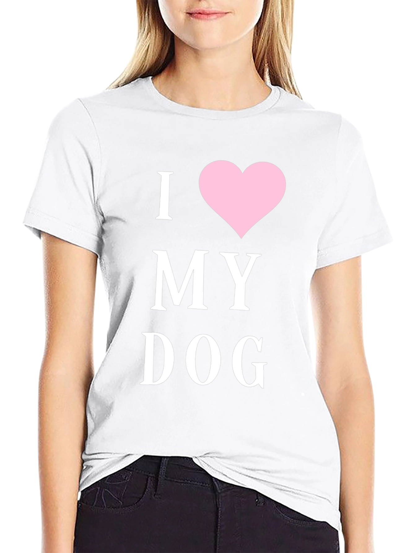 Black I Heart My Dog T-Shirt - Black Cotton Blend view 9