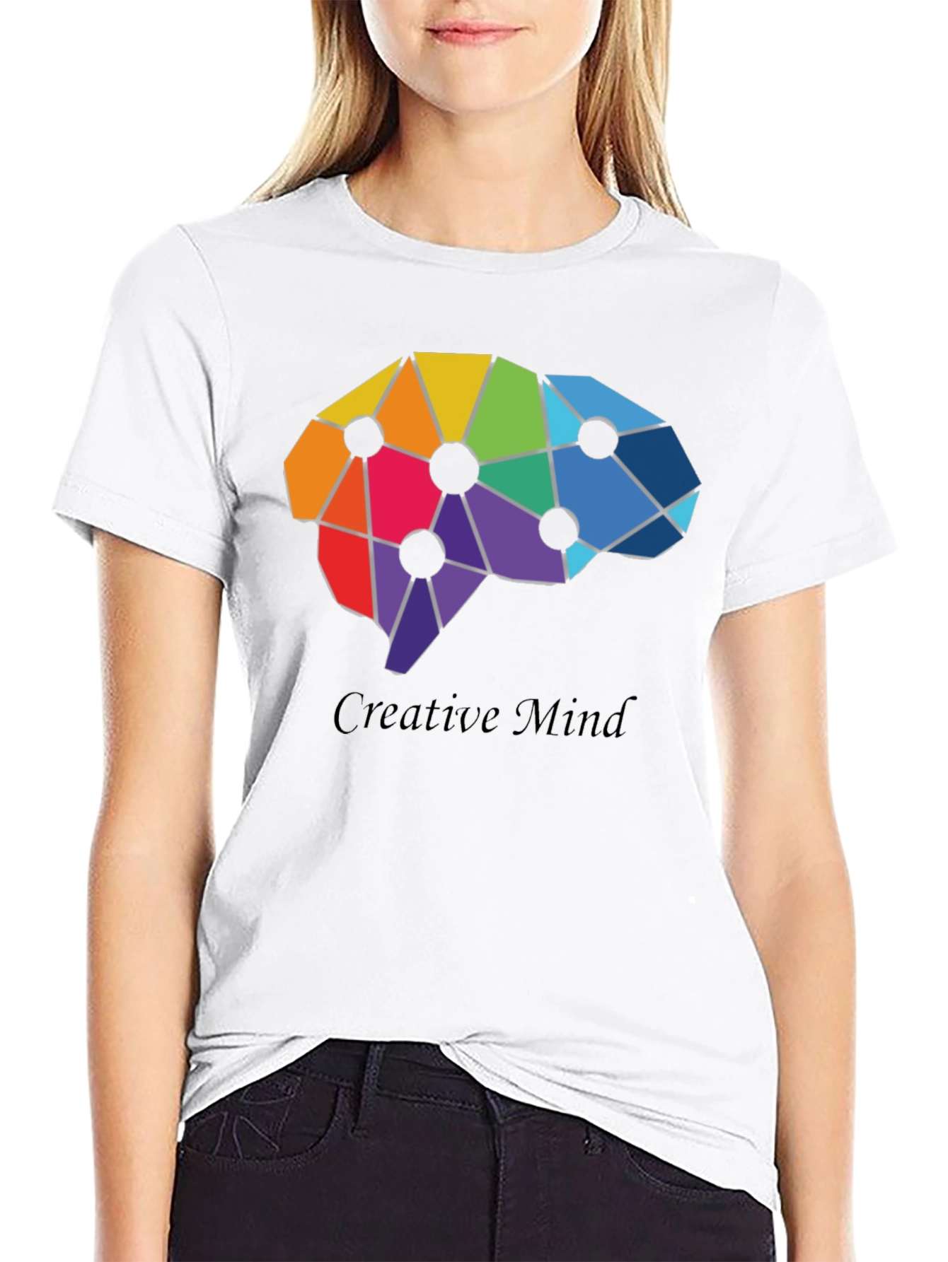Black Creative Mind T-Shirt - Artistic Brain Design view 9