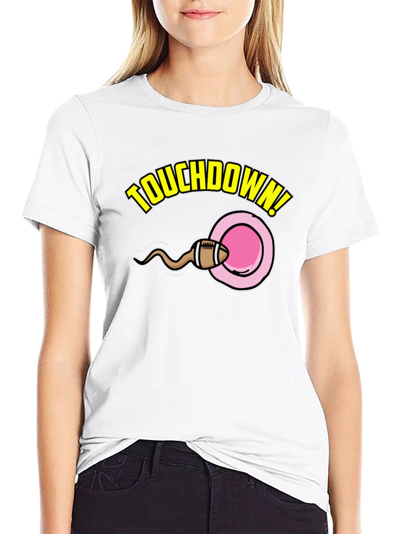 Black Touchdown Funny Graphic T-Shirt view 9
