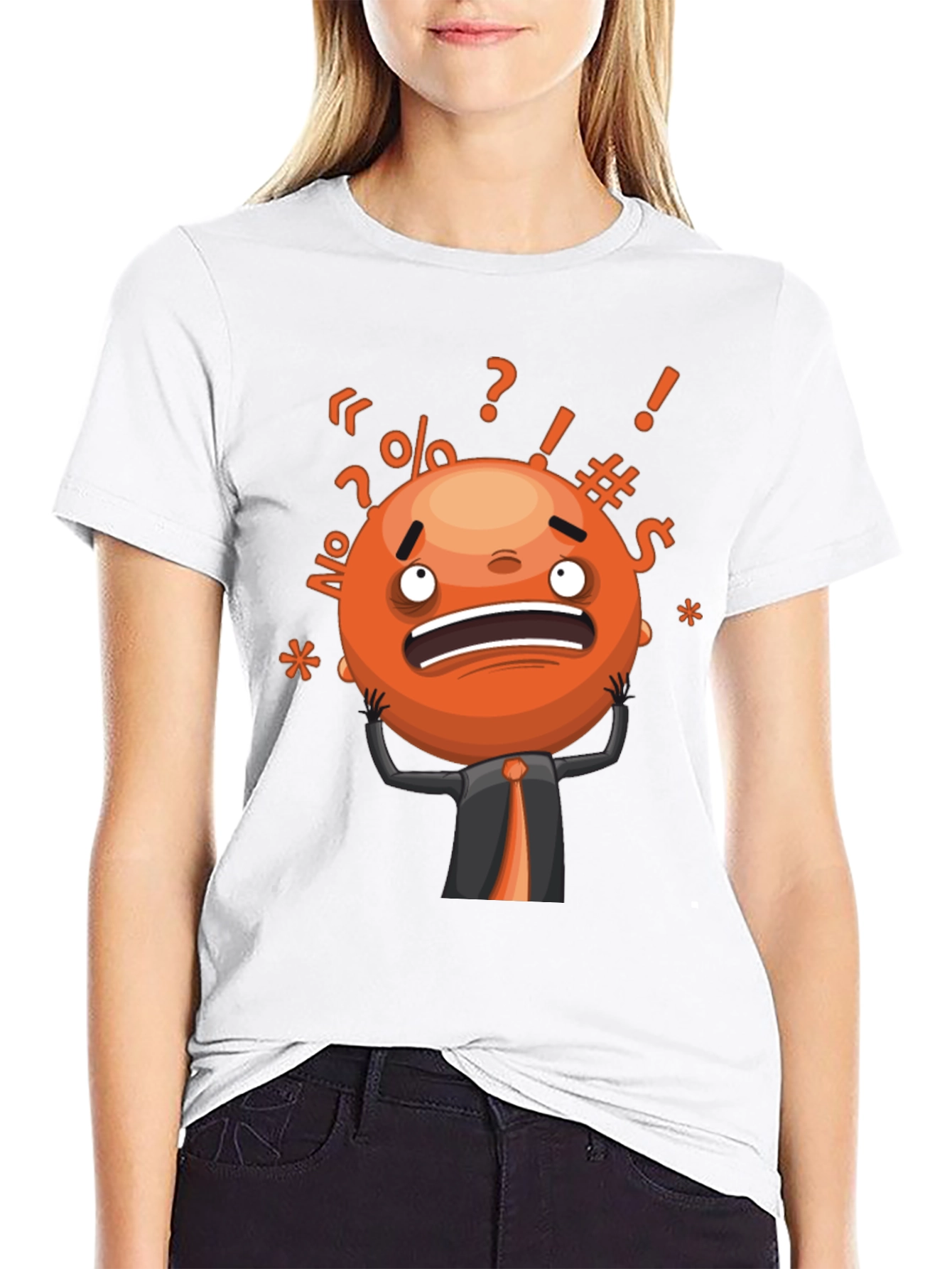 Black Stressed Out Emoji Graphic T-Shirt - Black view 9