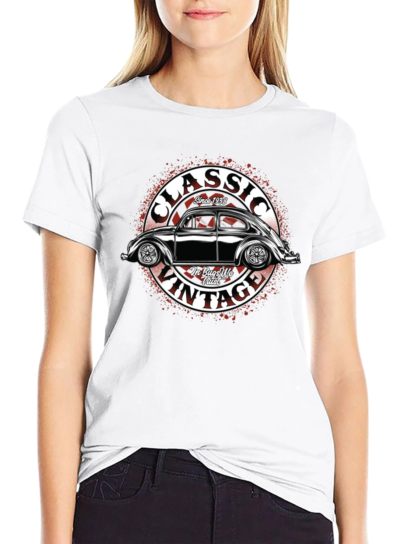 Black Classic Vintage Car T-Shirt view 9