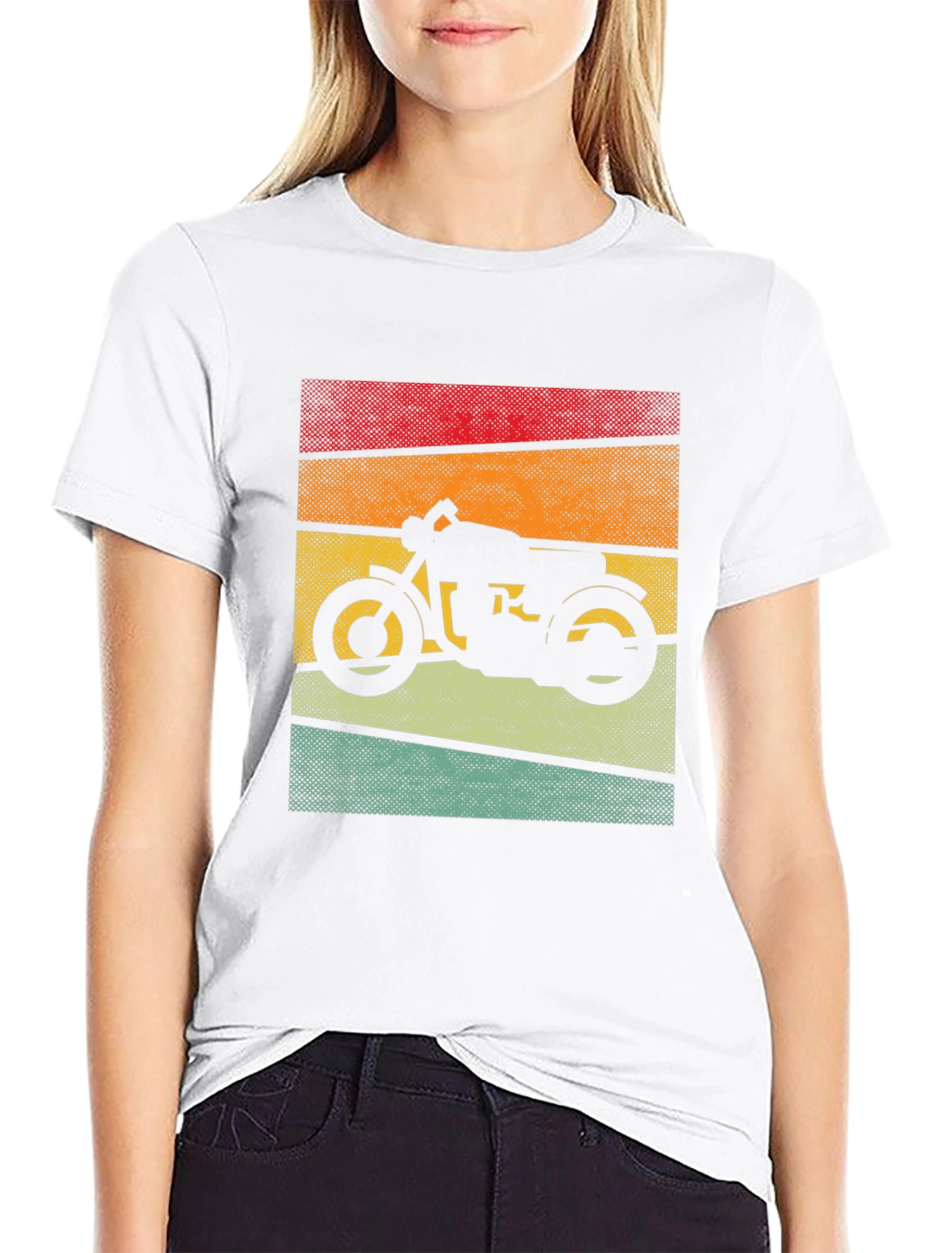 Black Retro Motorcycle Graphic T-Shirt - Vintage Style view 9