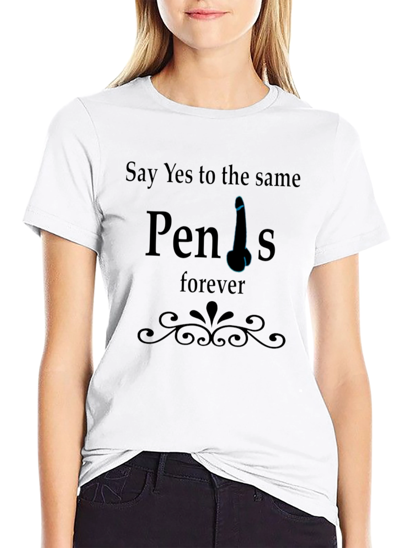 Black Same Penis Forever Graphic Tee - Adult Humor T-Shirt view 9
