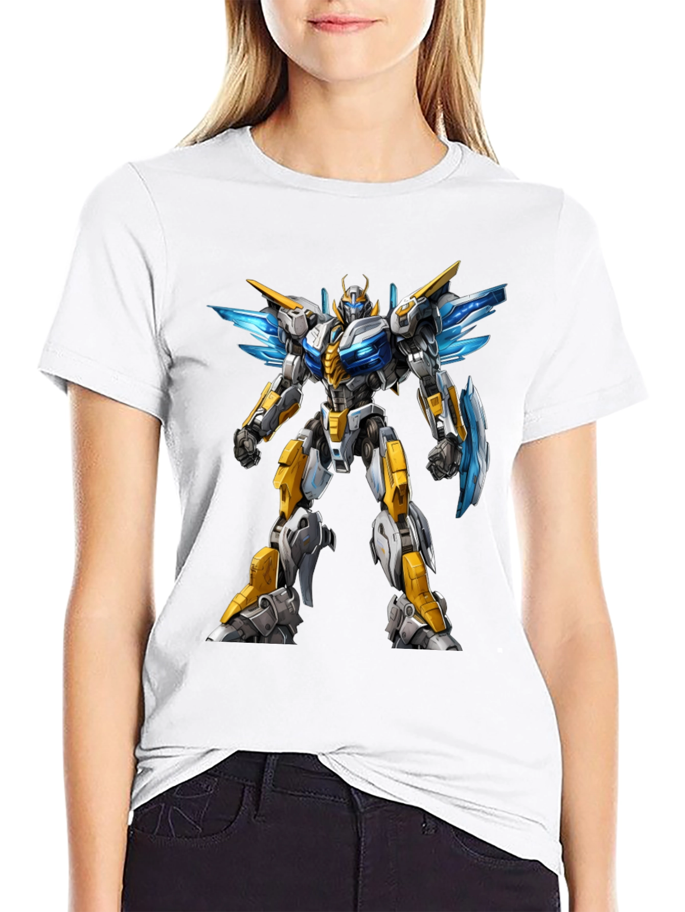 Black Robot Graphic Black Tee view 9