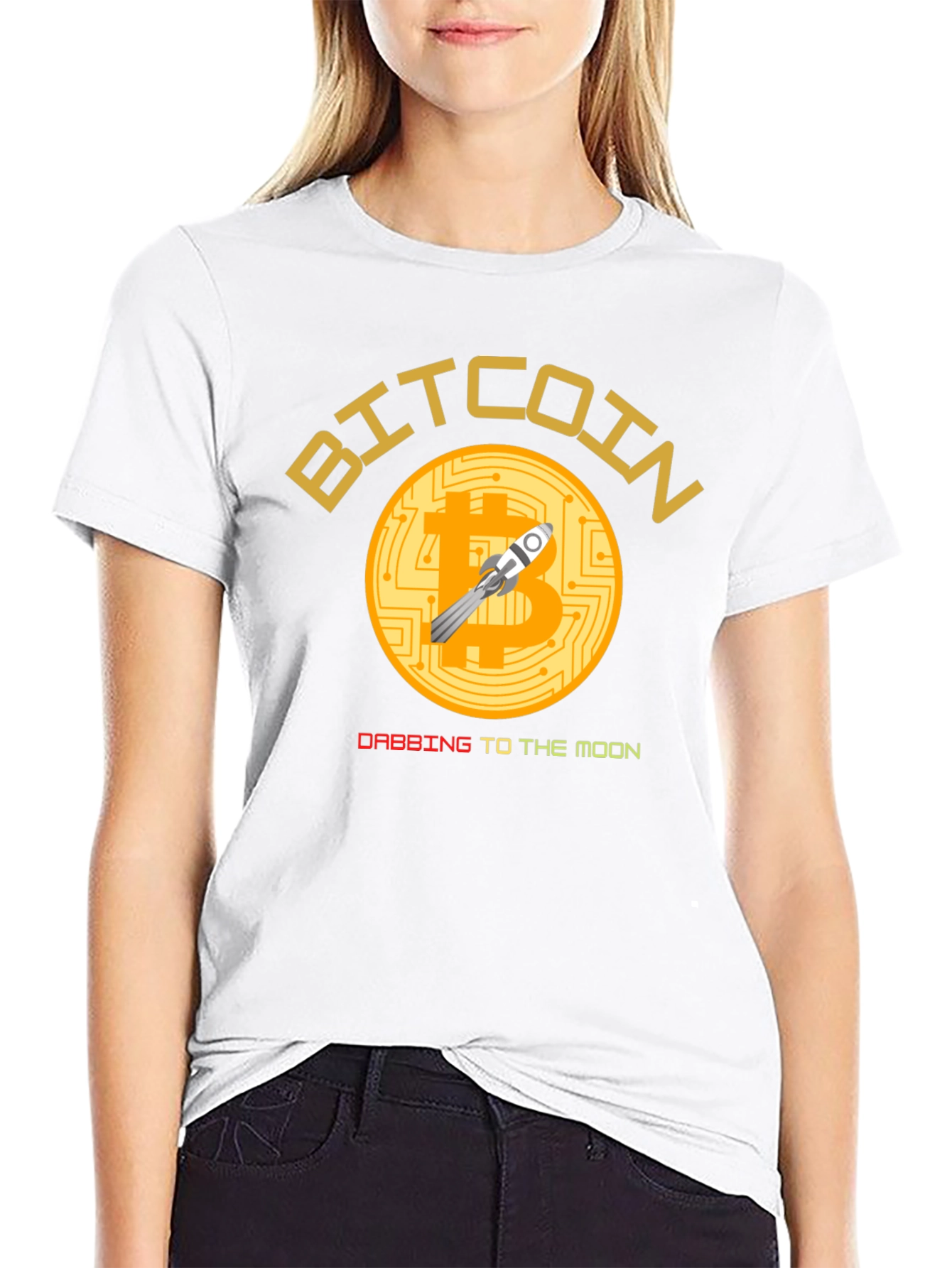 Black Bitcoin To The Moon Black T-Shirt view 9