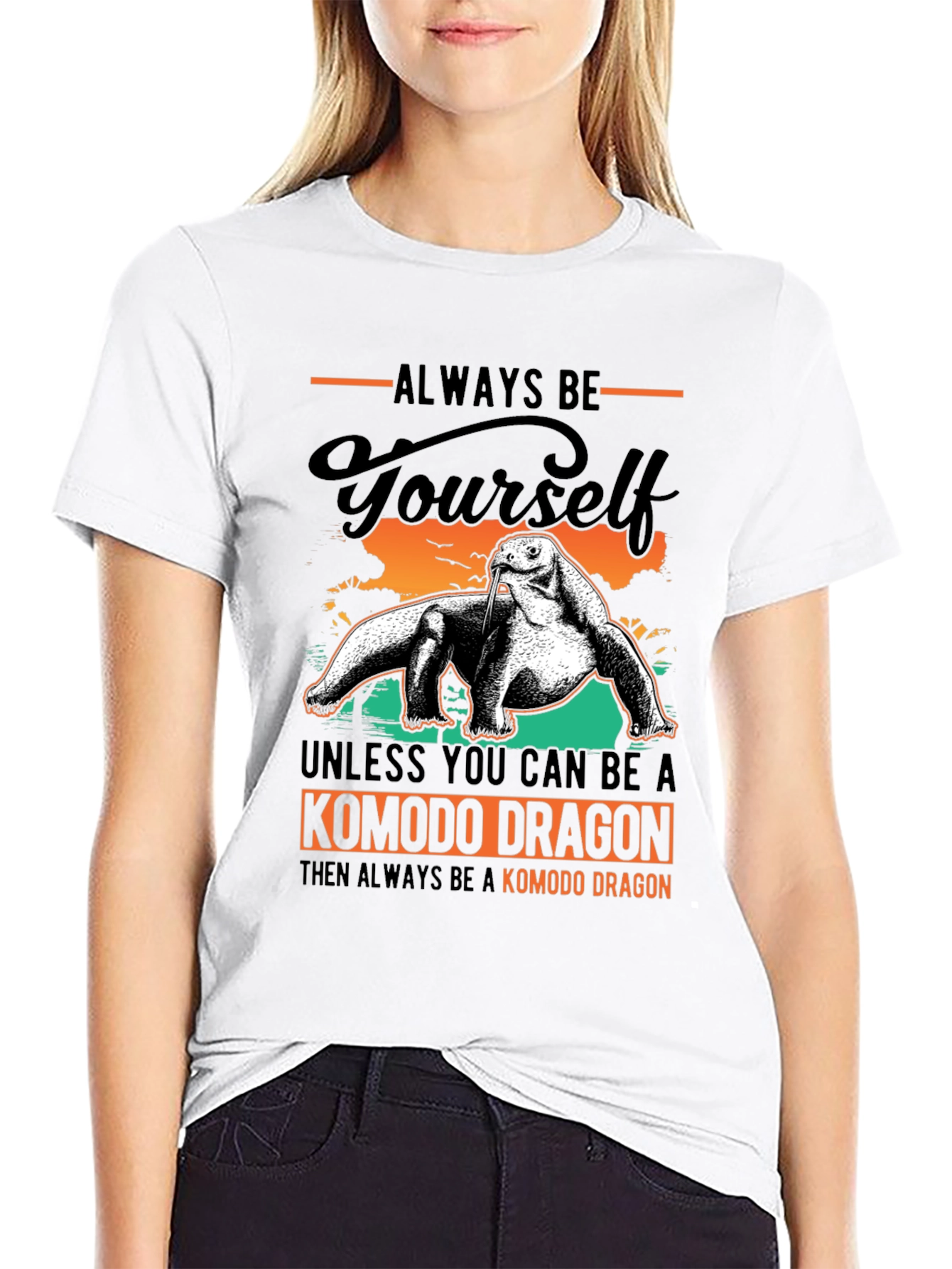 Black Komodo Dragon Graphic Tee - Always Be Yourself view 9