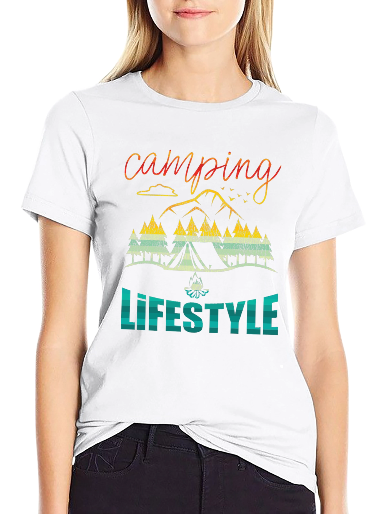 Black Camping Lifestyle Graphic Tee - Nature Adventure Shirt view 9