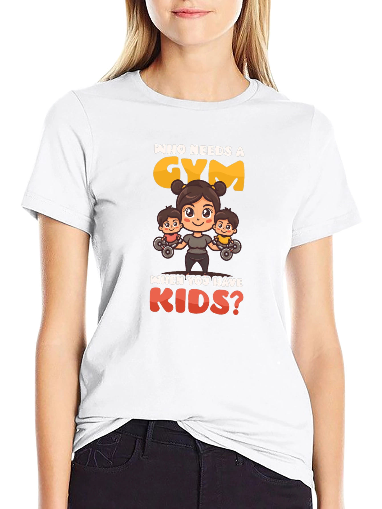 Black Who Needs a Gym? T-Shirt view 9
