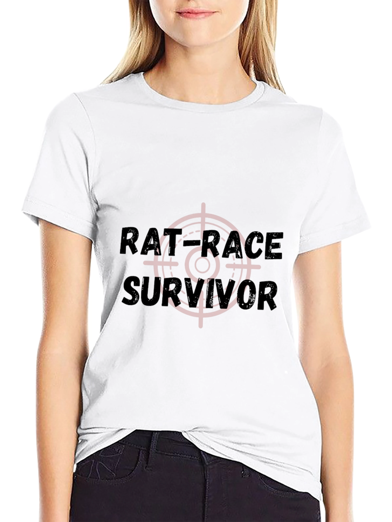 Black Rat Race Survivor Graphic T-Shirt - Black Crew Neck Tee view 9