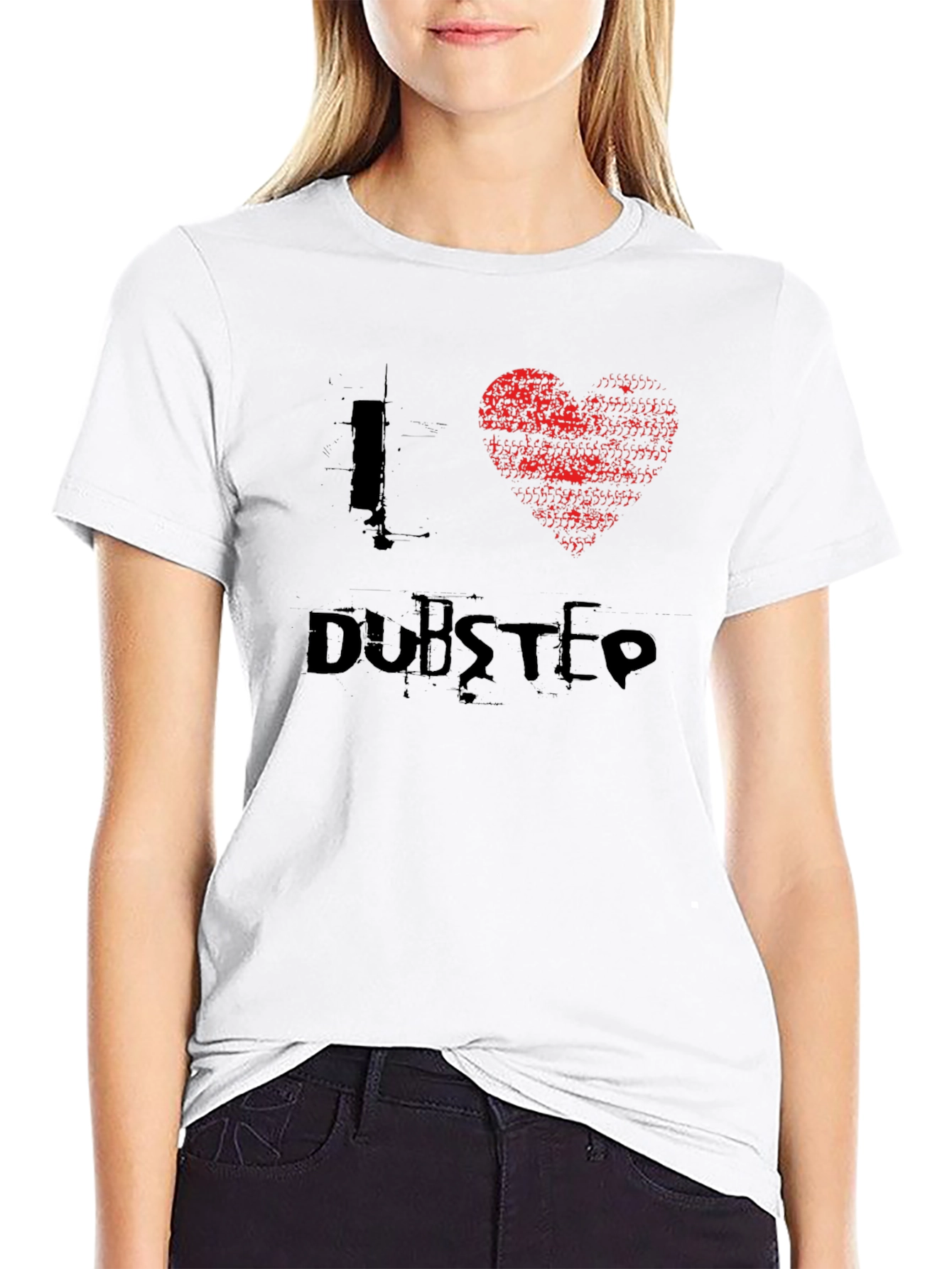Black I Love Dubstep Black T-Shirt - Music Lover Tee view 9