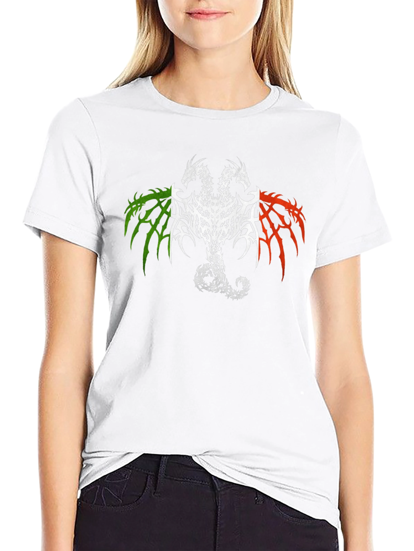 Black Two Headed Dragon Graphic Tee - Black view 9