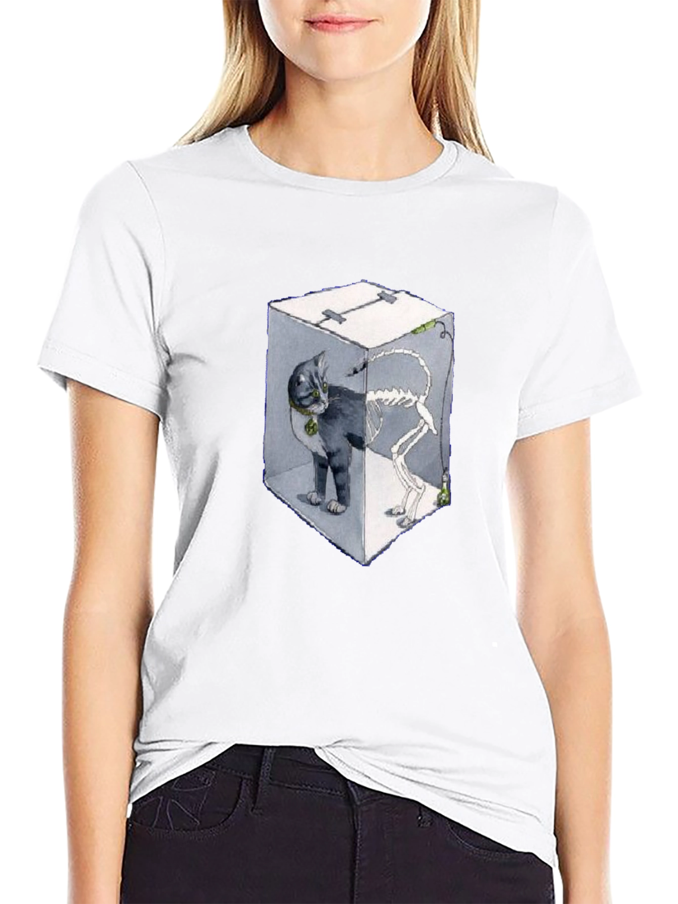 Black Schrödinger's Cat T-Shirt view 9
