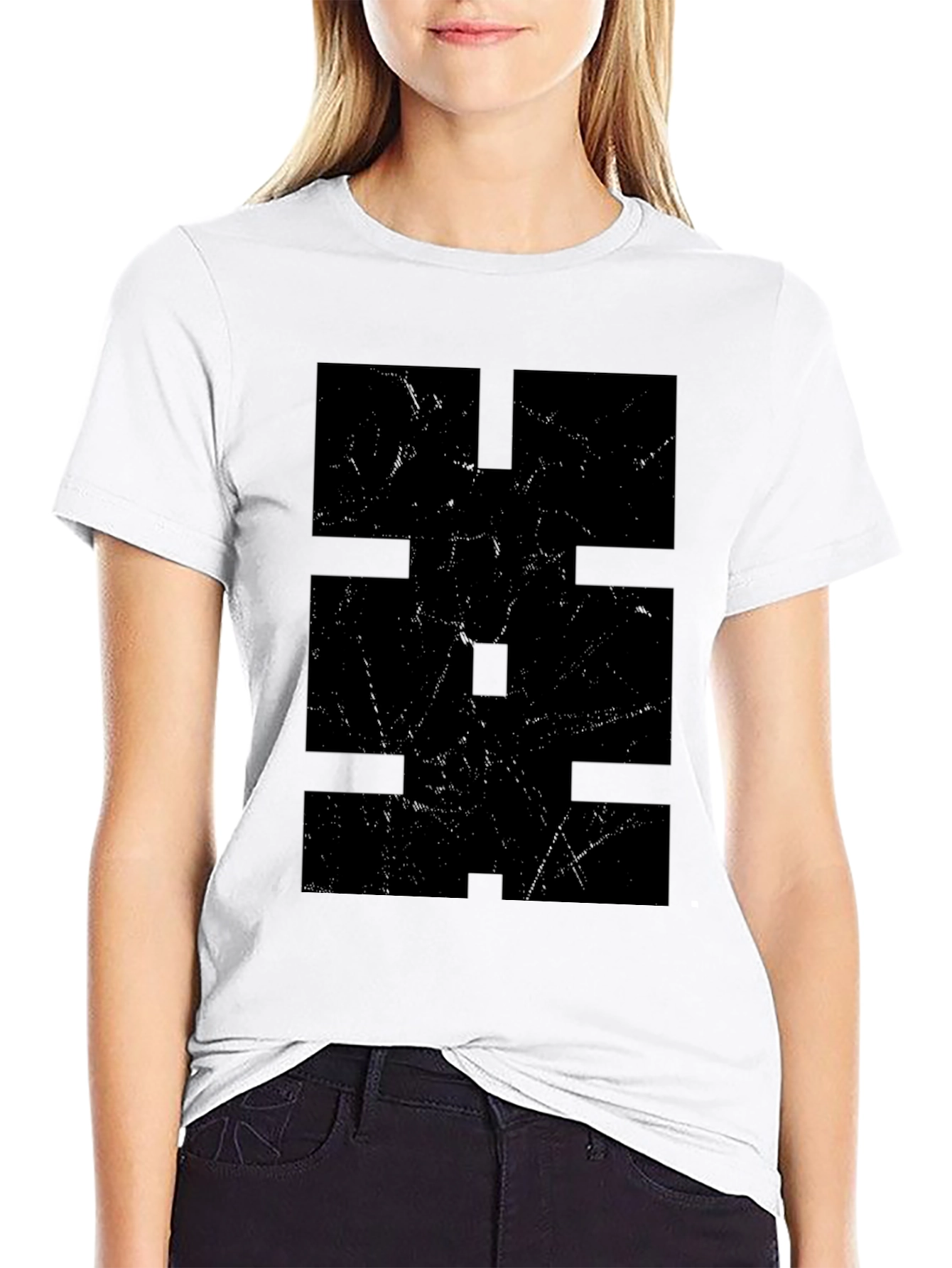 Black Abstract Graphic Black T-Shirt view 9