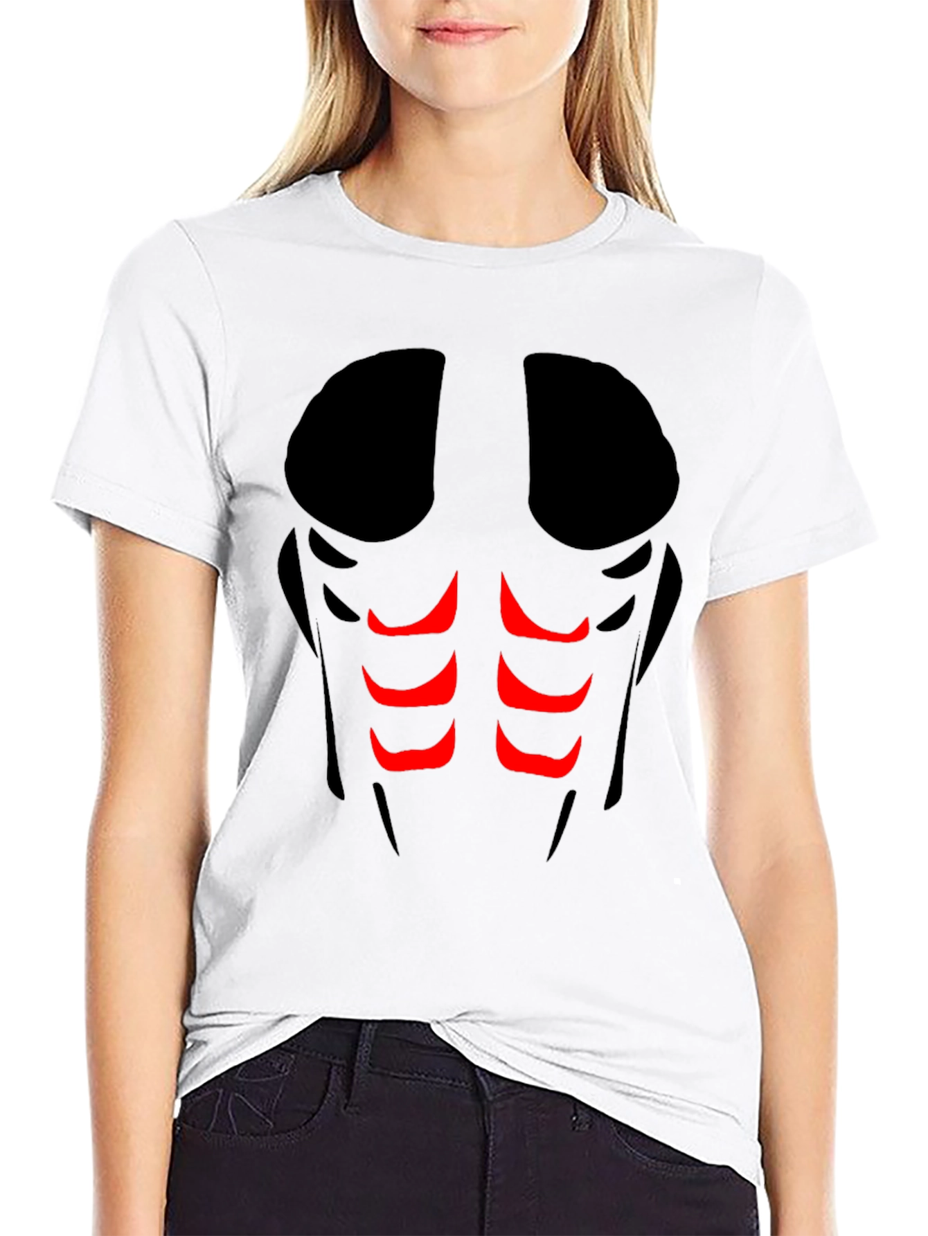 Black Funny Six-Pack Abs Graphic T-Shirt view 9