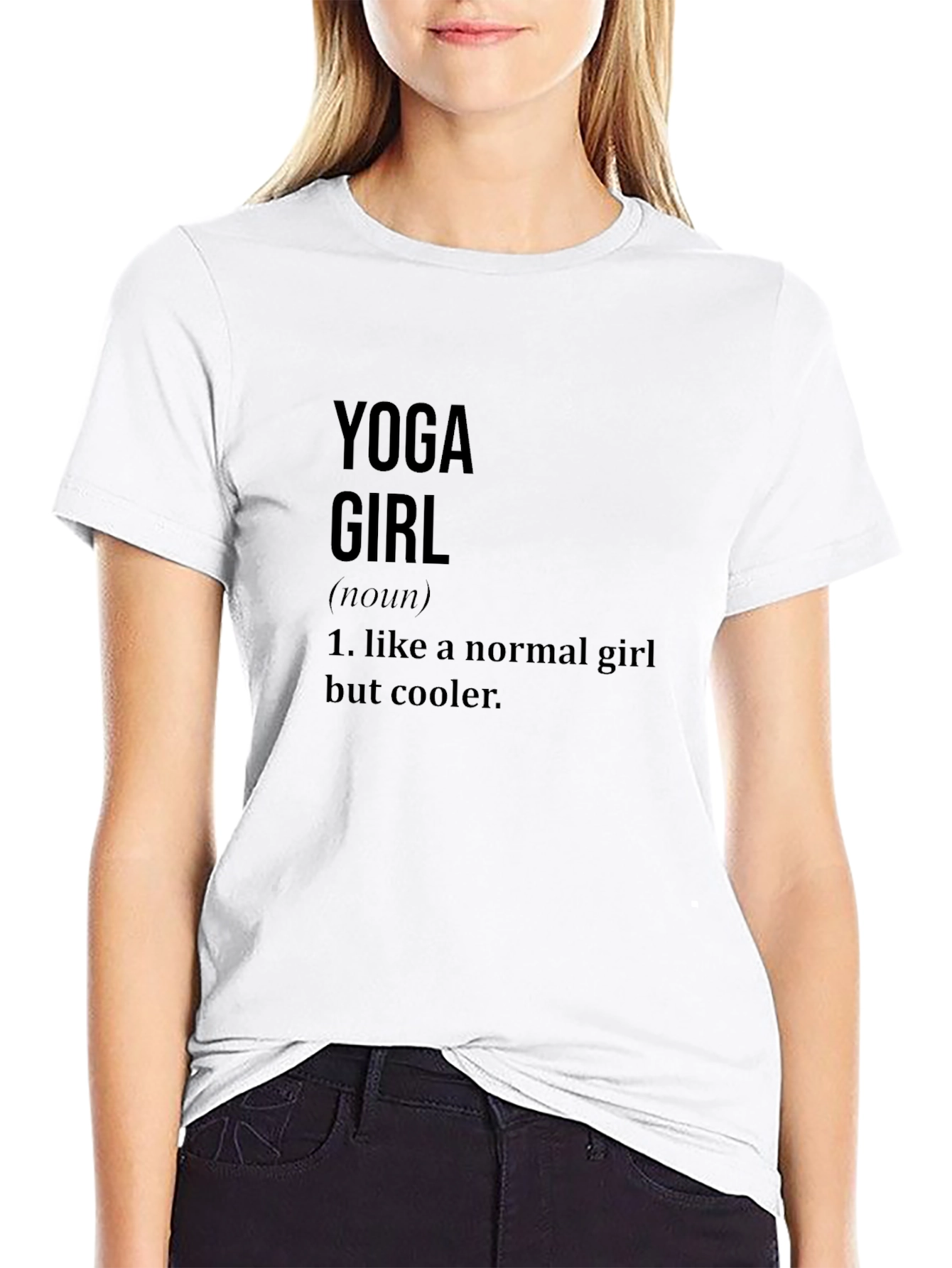 Black Yoga Girl Funny Graphic T-Shirt view 9
