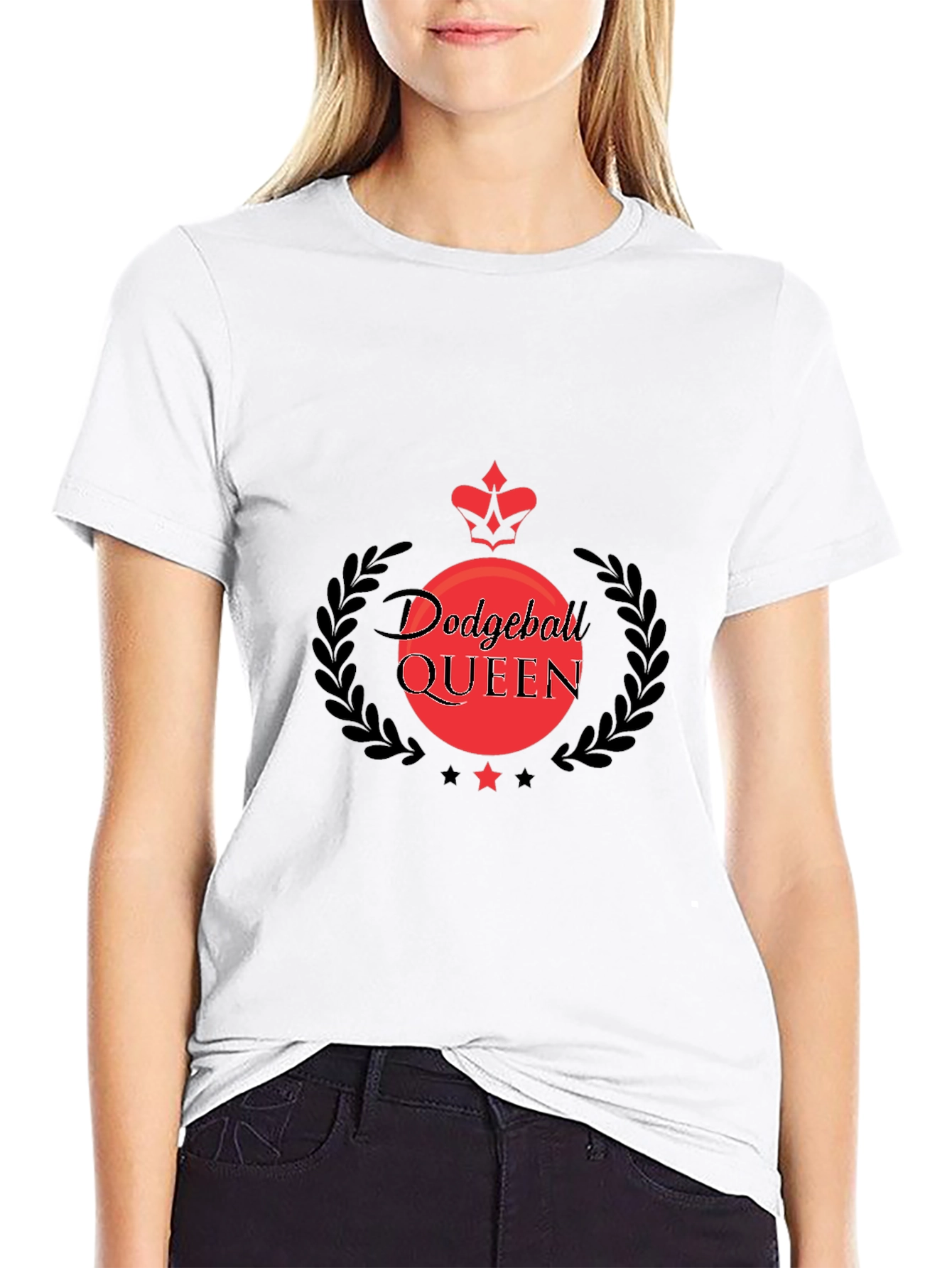 Black Dodgeball Queen Black T-Shirt view 9