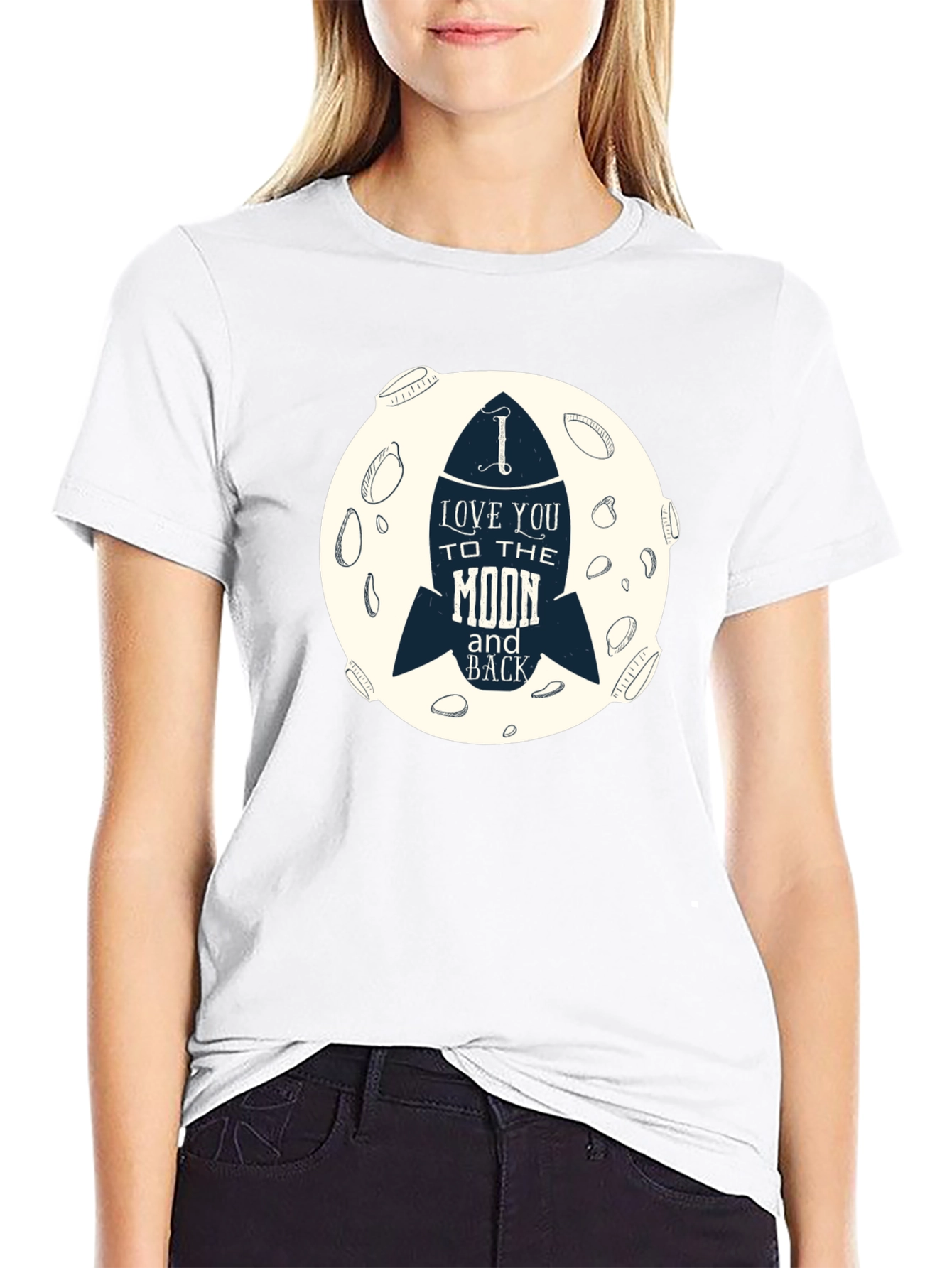 Black I Love You to the Moon & Back Graphic T-Shirt view 9