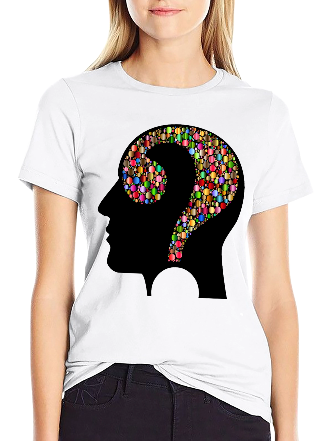 Black Question Mark Mind T-Shirt view 9