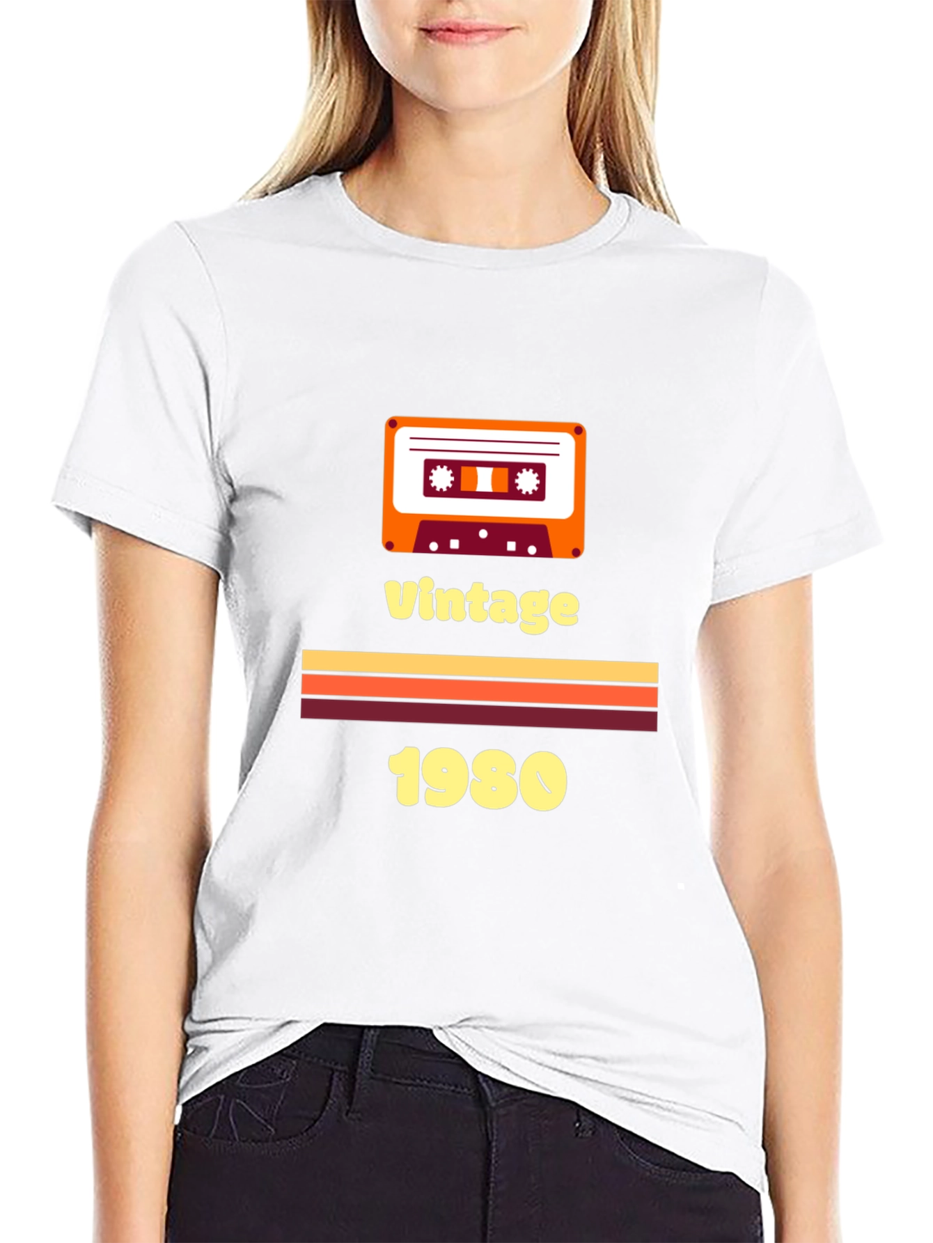 Black Vintage 1980s Cassette Tape Graphic T-Shirt view 9