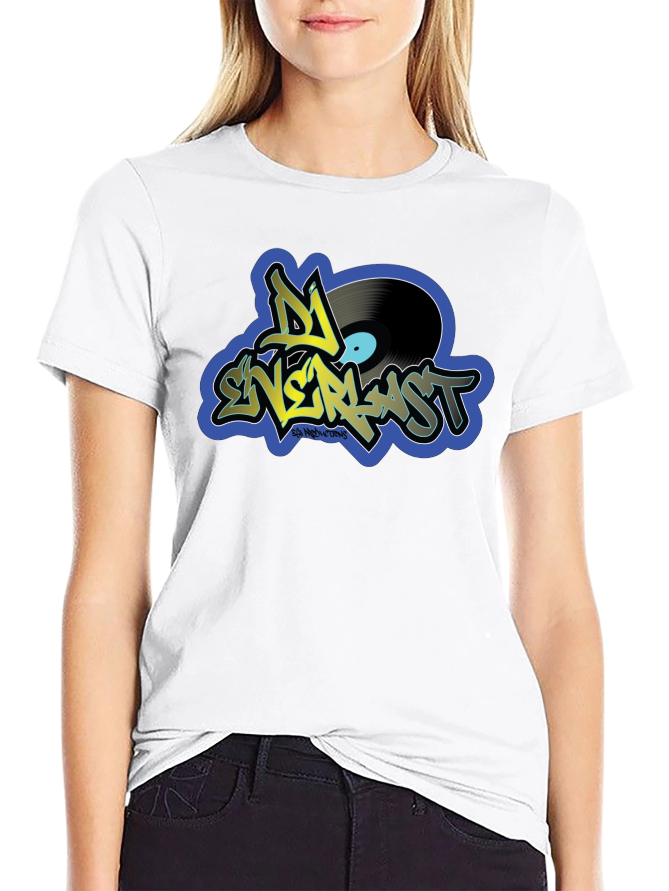 Black DJ Enerlast Black T-Shirt - Music Inspired Design view 9