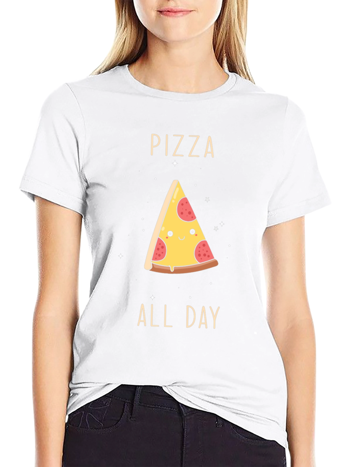 Black Pizza All Day Graphic T-Shirt view 9