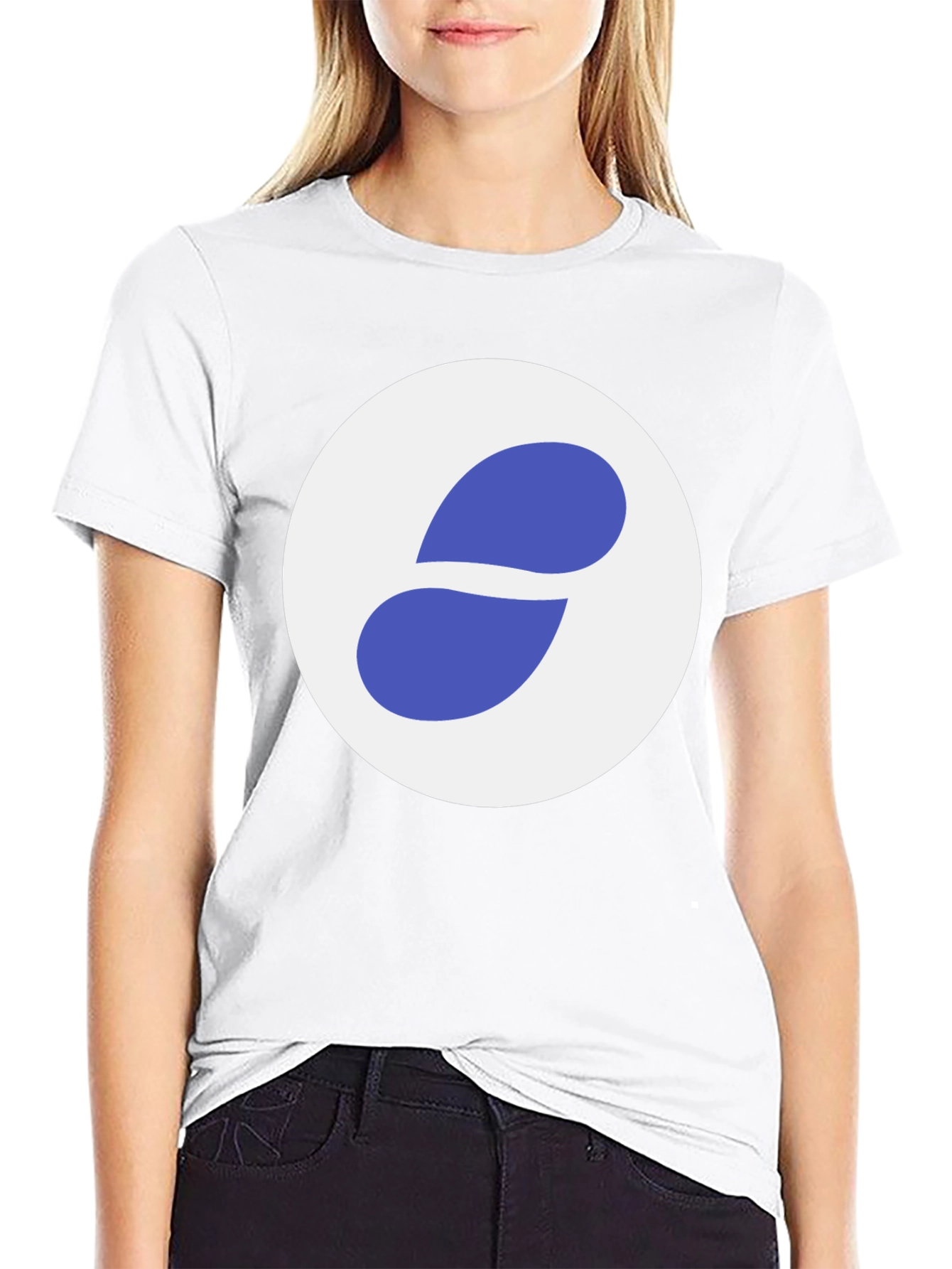 Black T-Shirt with Abstract Circle Logo - 9