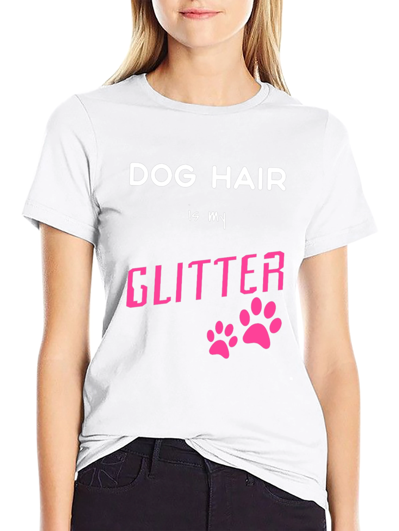 Black Dog Hair is My Glitter Graphic T-Shirt view 9