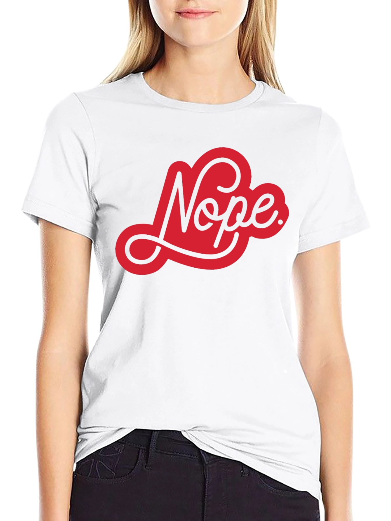 Black Nope Graphic Tee - Black Cotton Casual T-Shirt view 9