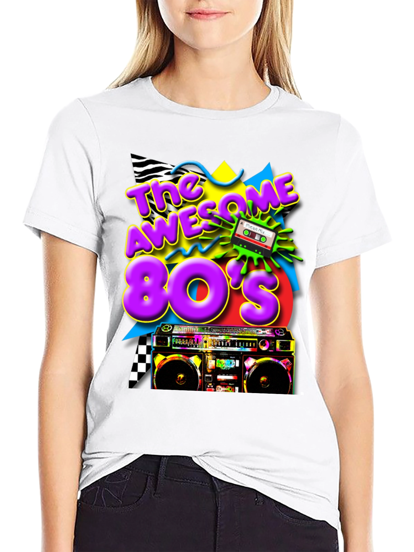 Black Awesome 80's Graphic Tee view 9
