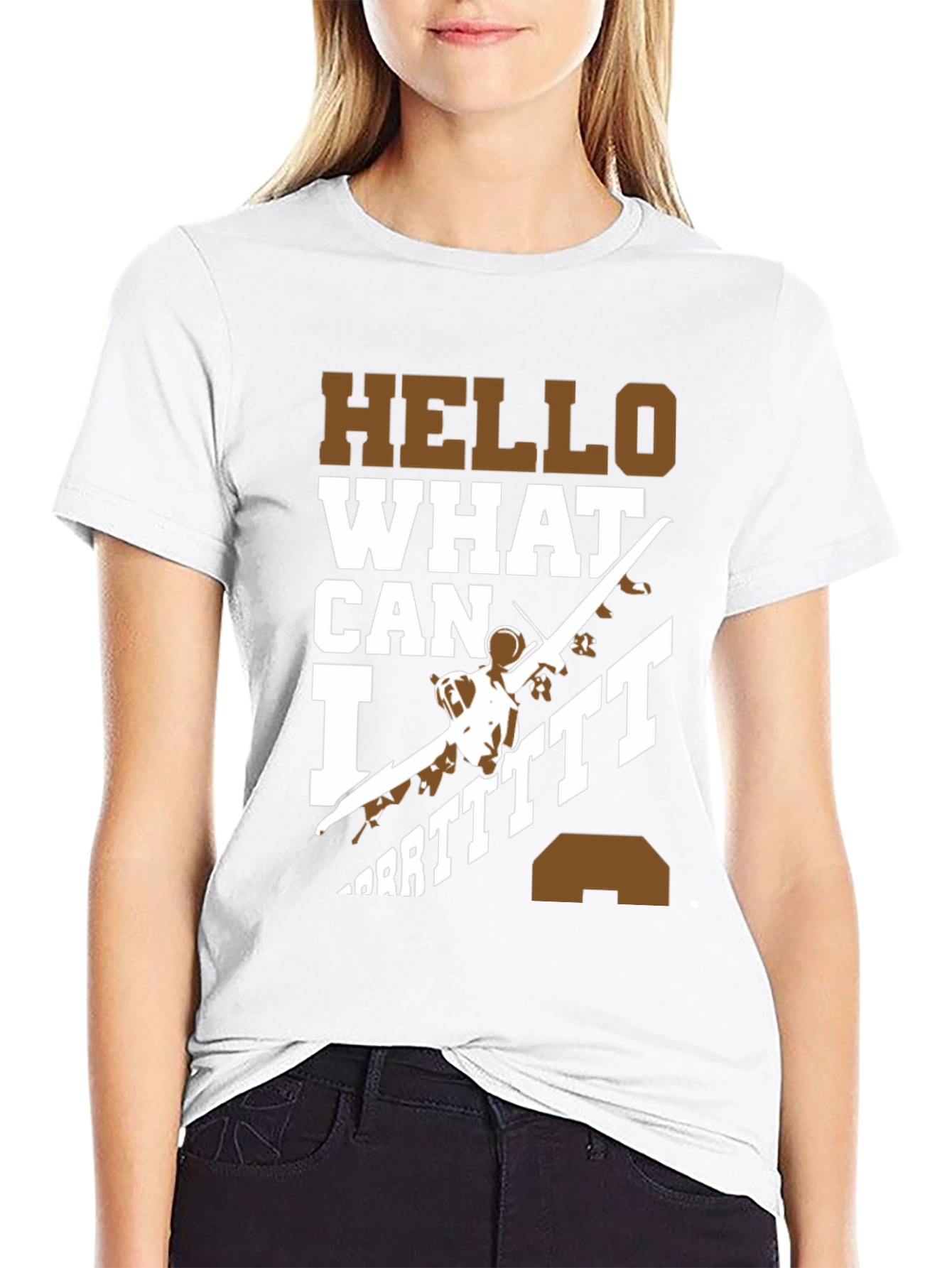 Black Hello What Can I Do T-Shirt view 9
