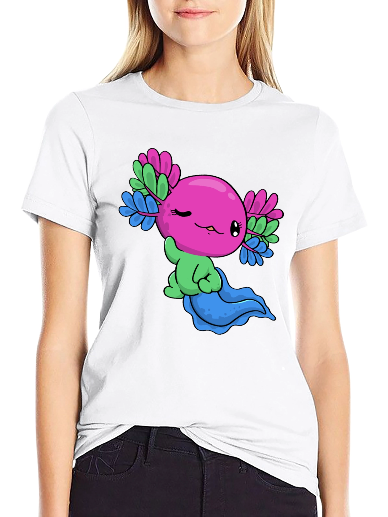 Black Axolotl Pride T-Shirt: Cute & Colorful Tee view 9