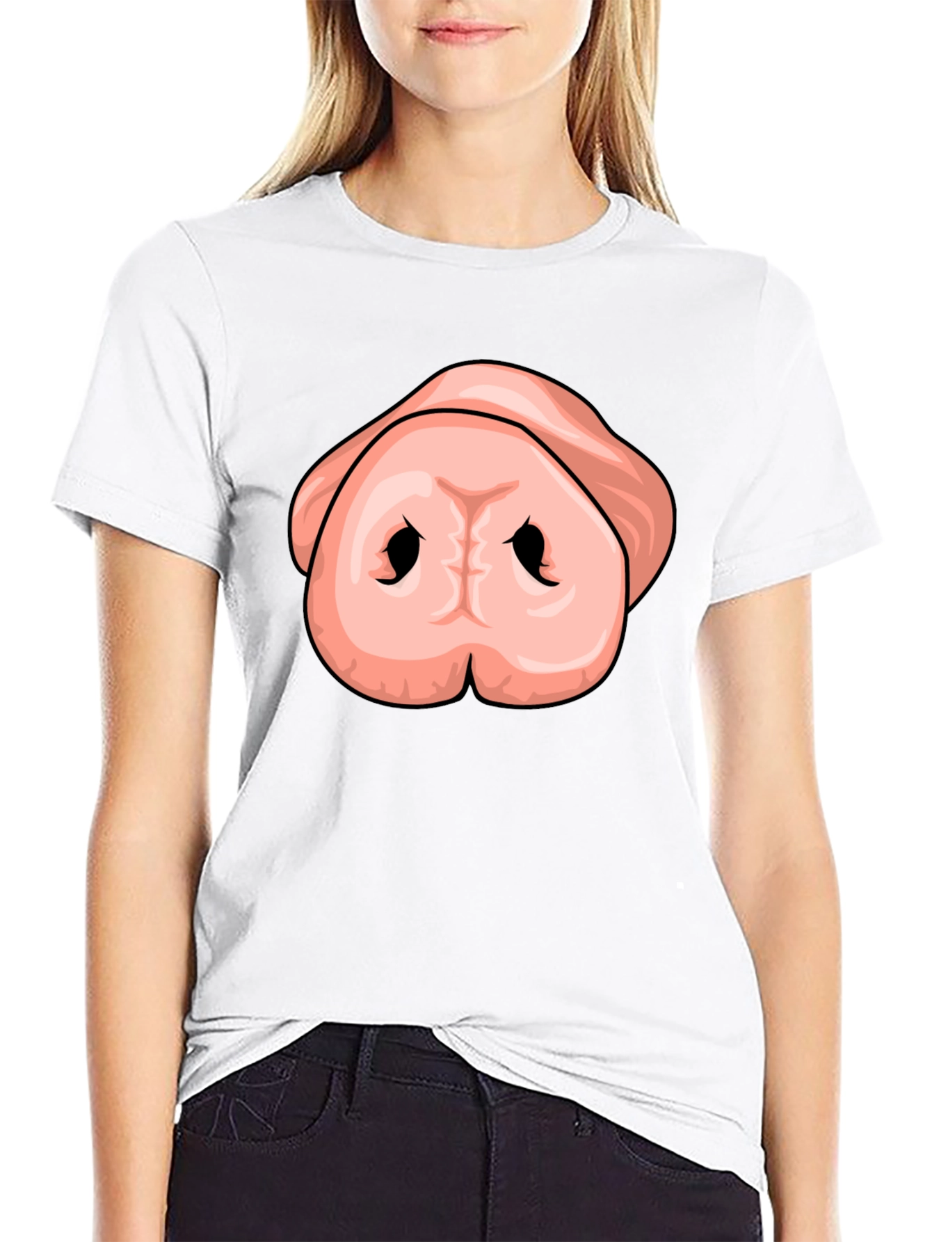Black Funny Pig Nose T-Shirt - Unisex Graphic Tee view 9