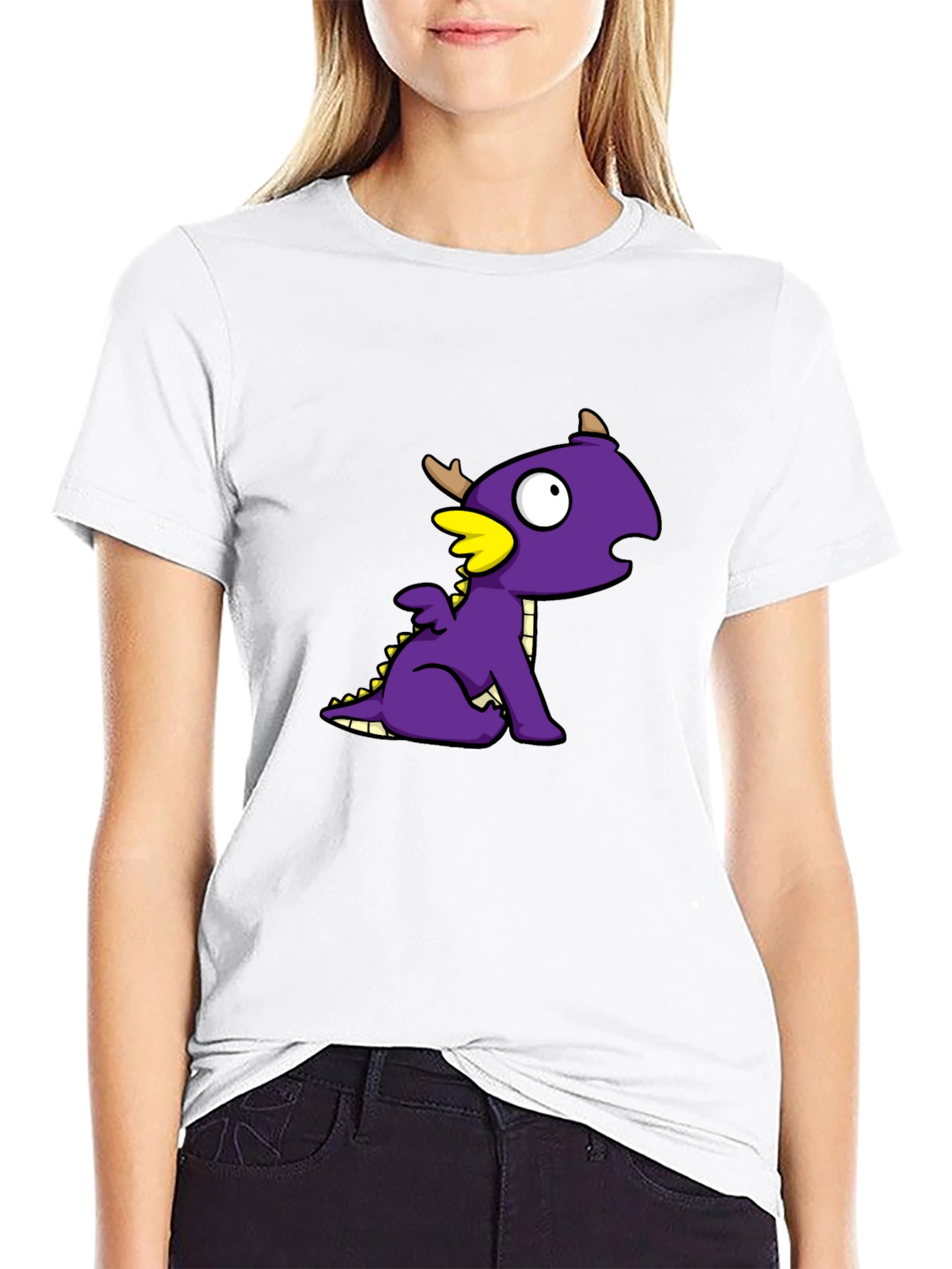 Black Dragon Cartoon Graphic T-Shirt view 9