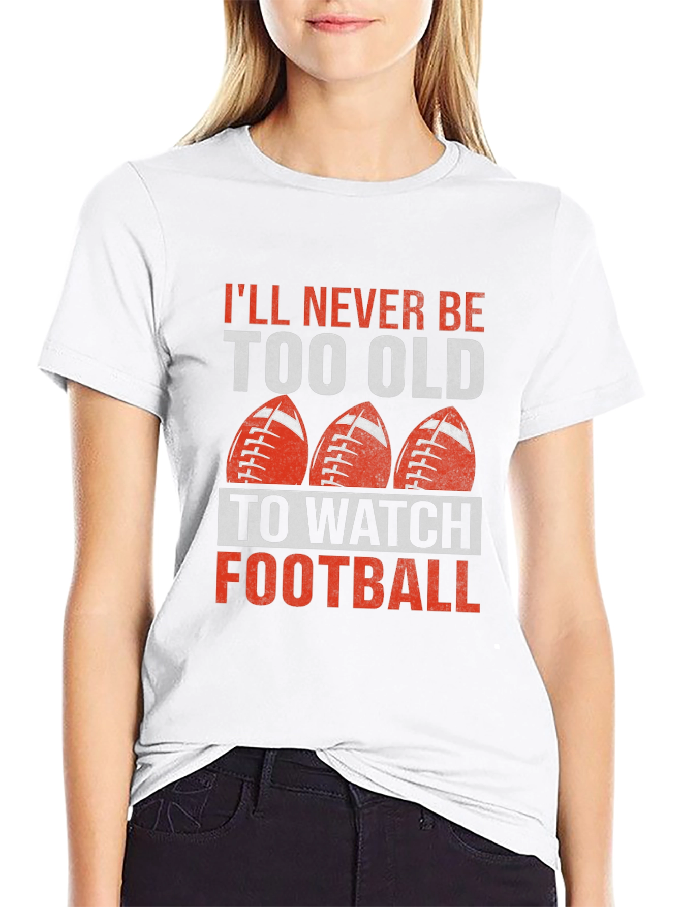 Black Never Too Old Football T-Shirt view 9