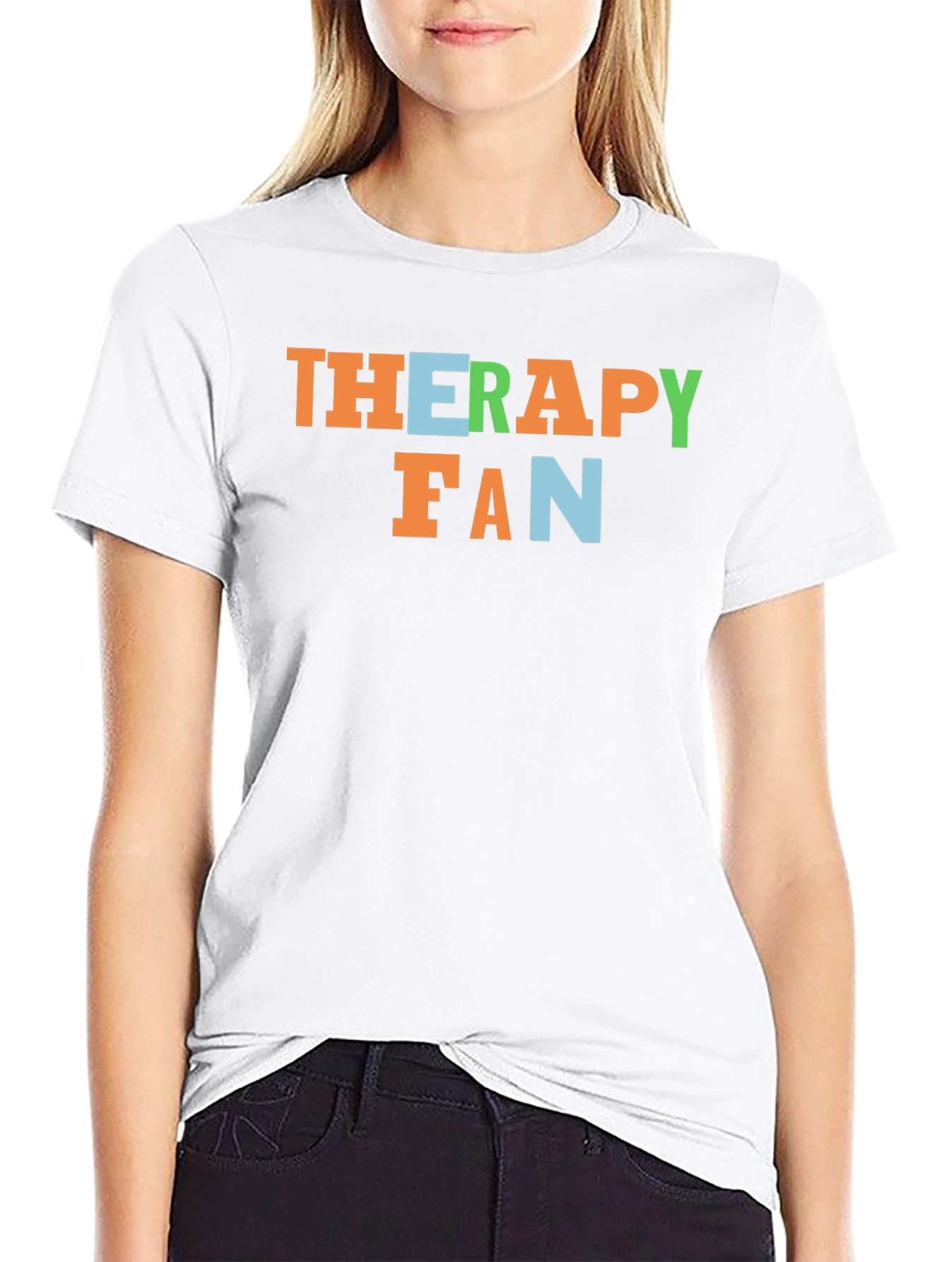 Black Therapy Fan Graphic Tee - Soft Cotton Blend view 9