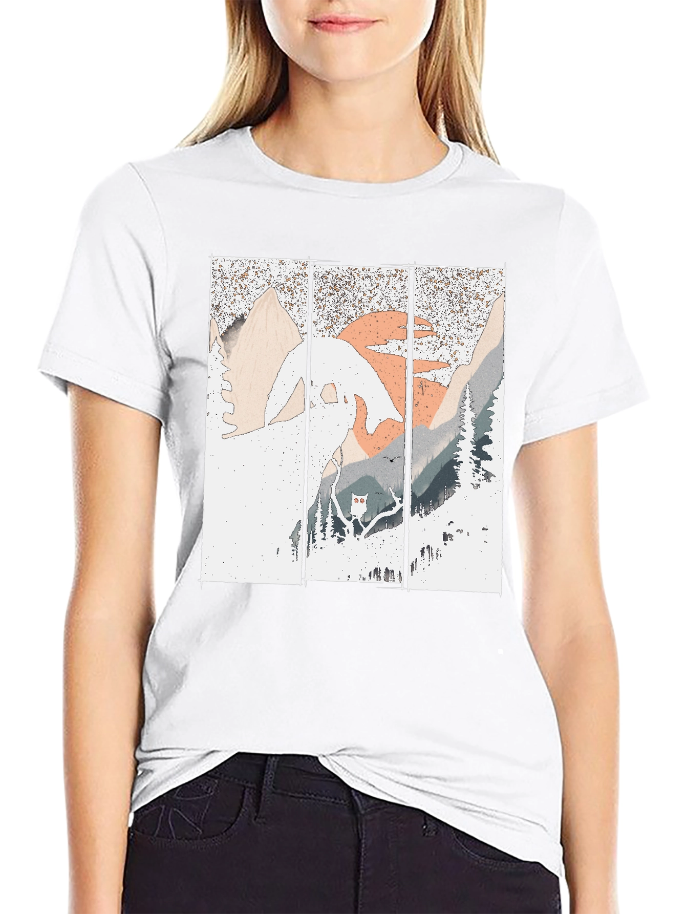 Black Mountain Vista Graphic Tee - Stylish Black T-Shirt view 9