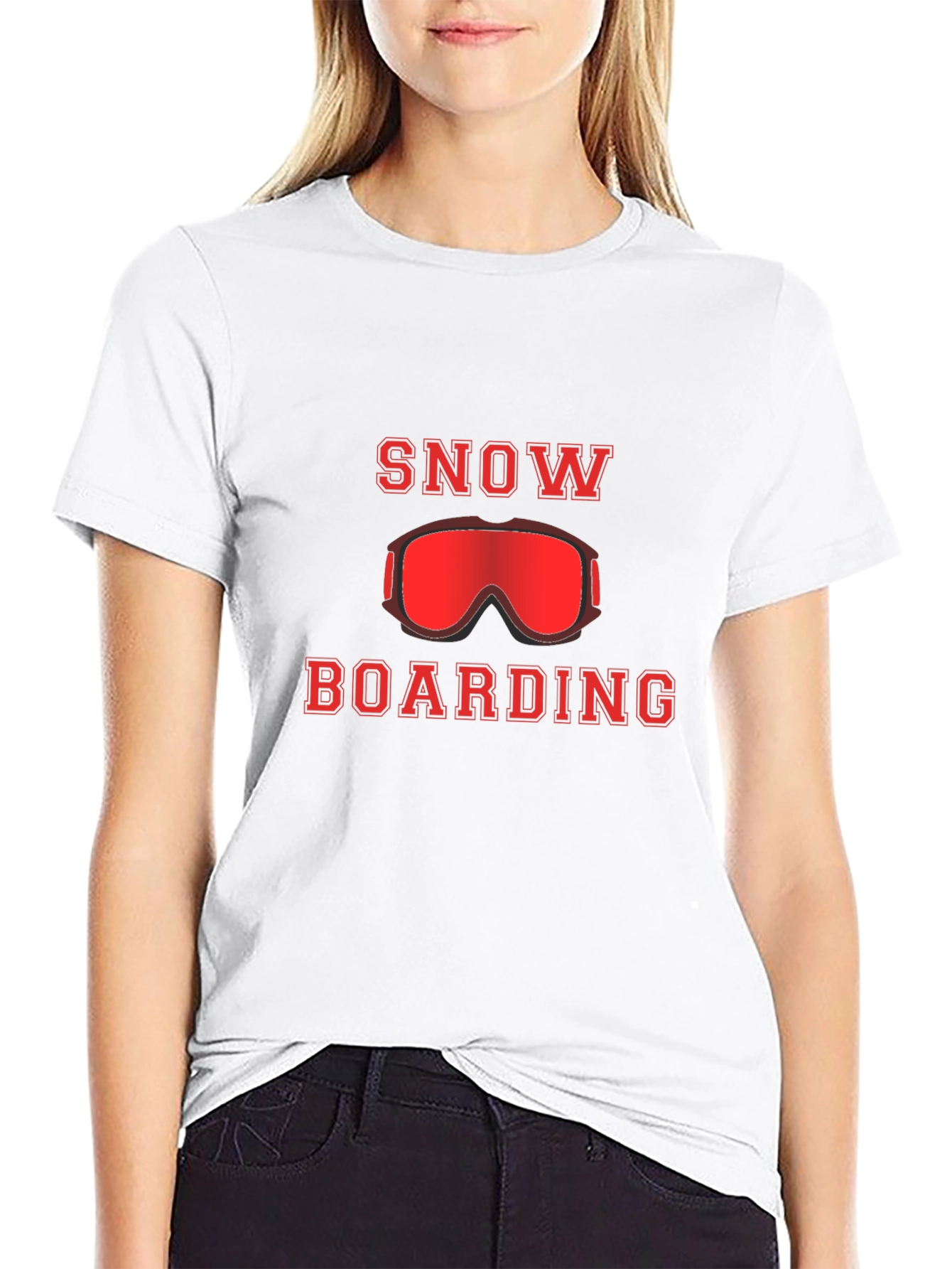 Black Snowboarding T-Shirt -  Sports Graphic Tee view 9