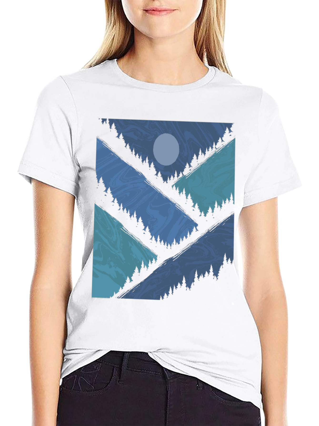 Black Nature Scene Graphic Tee - Men's Black T-Shirt view 9