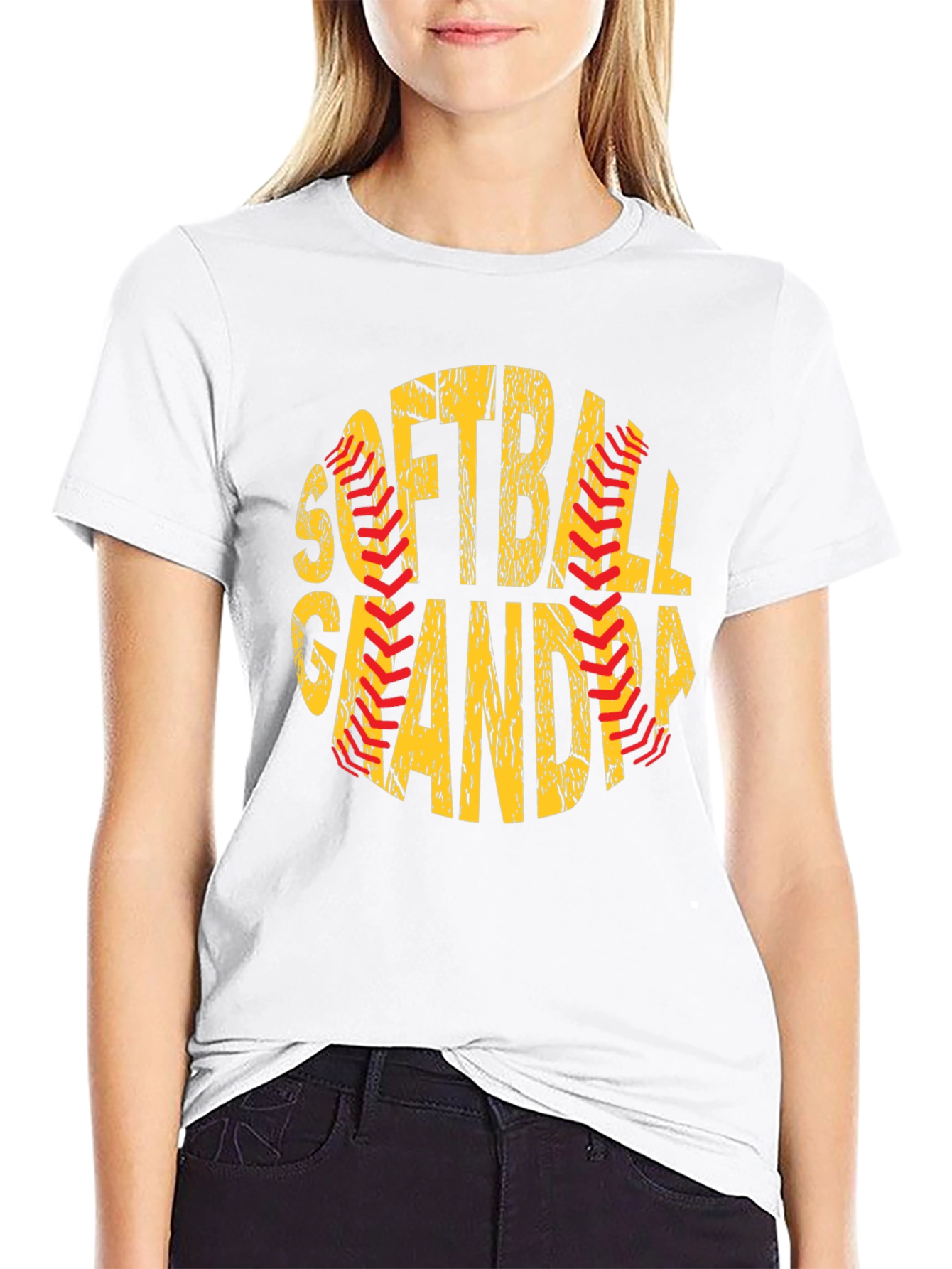 Black Softball Grandpa T-Shirt - Baseball Lover Gift view 9