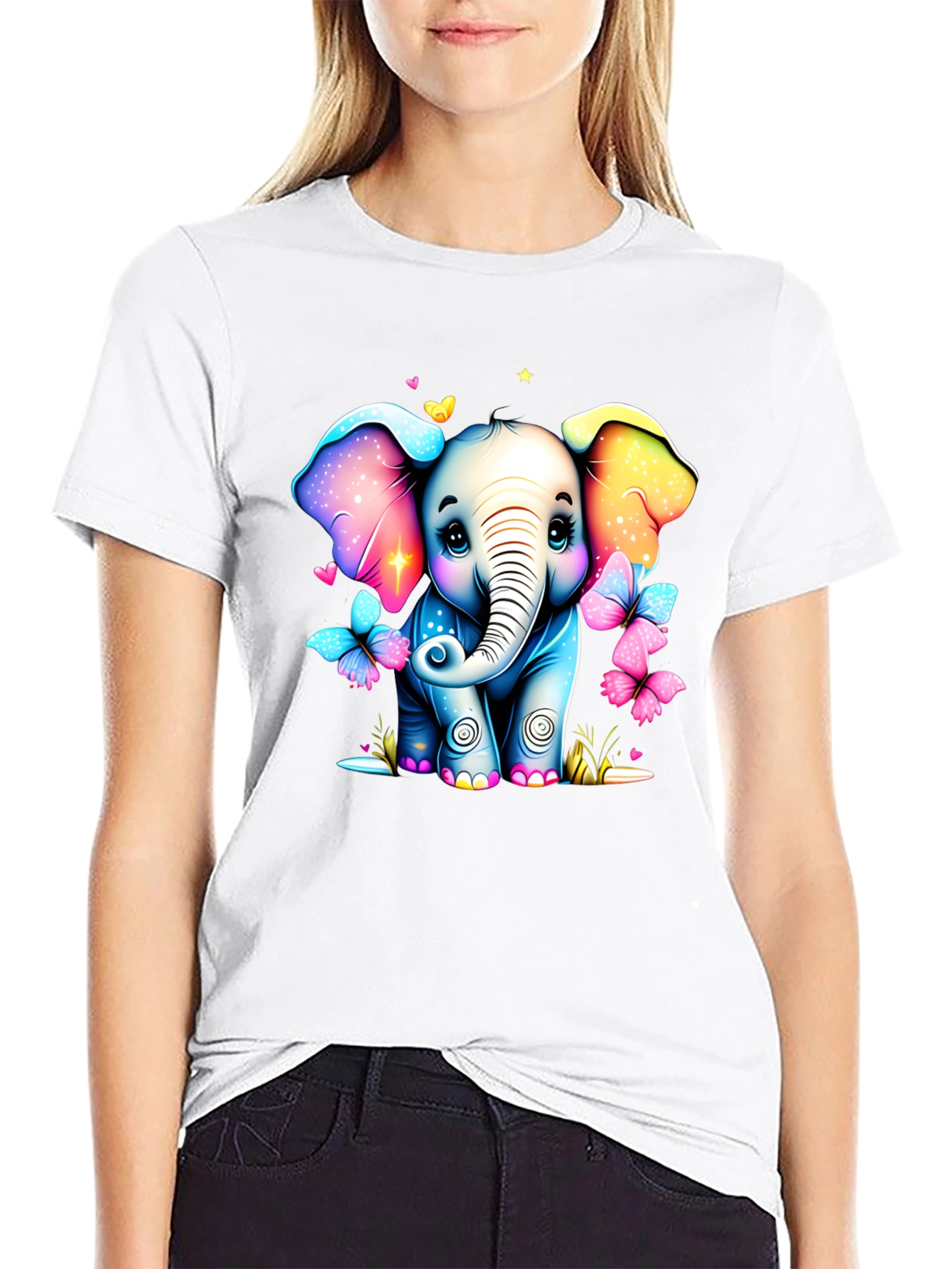 Black Cute Elephant T-Shirt view 9