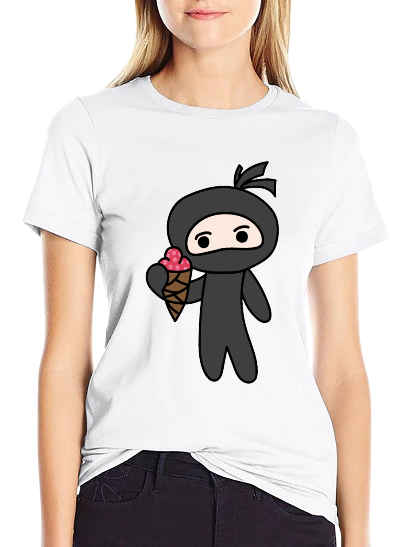 Black Ninja Ice Cream T-Shirt - Fun Graphic Tee view 9