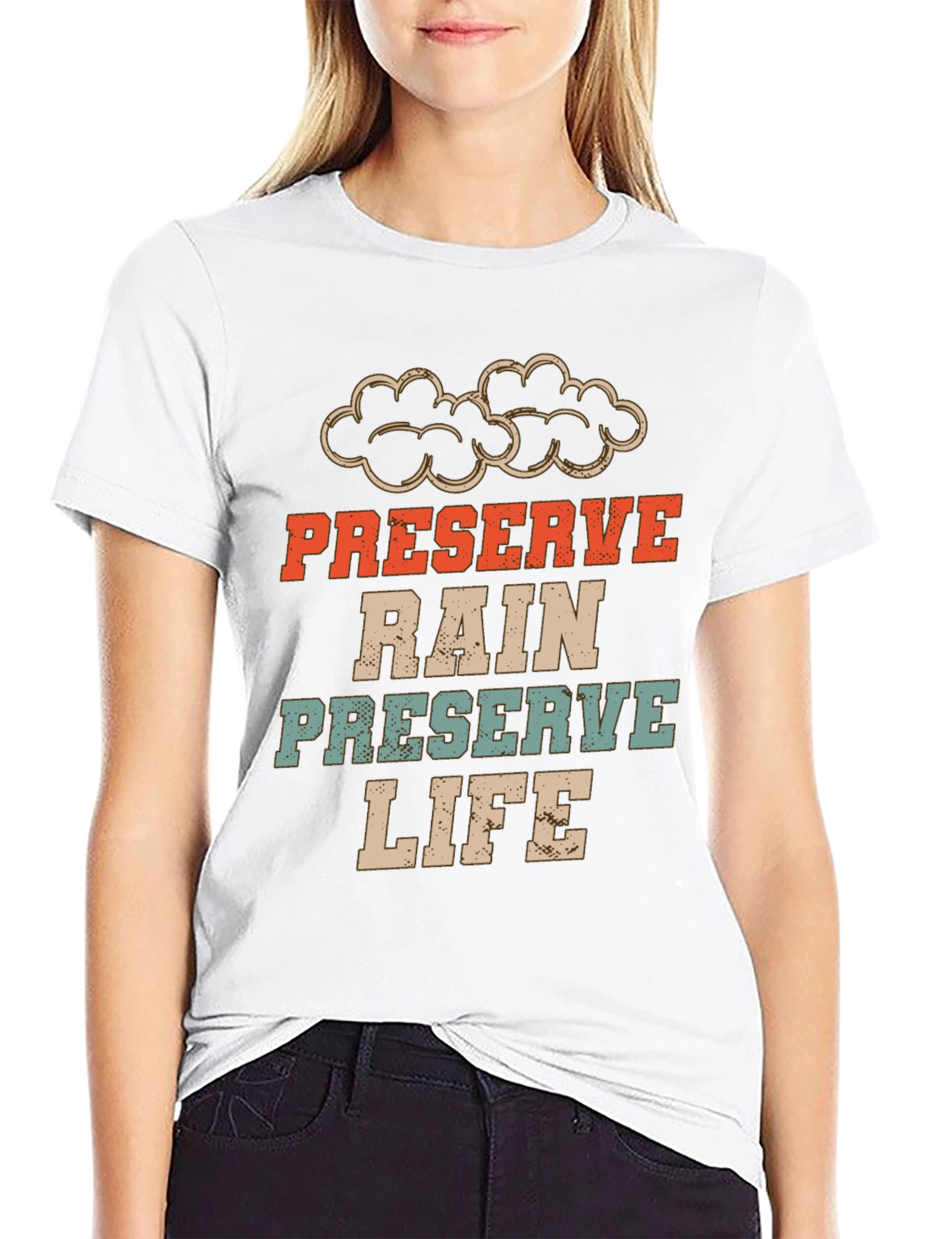 Black Preserve Rain, Preserve Life Graphic Tee view 9