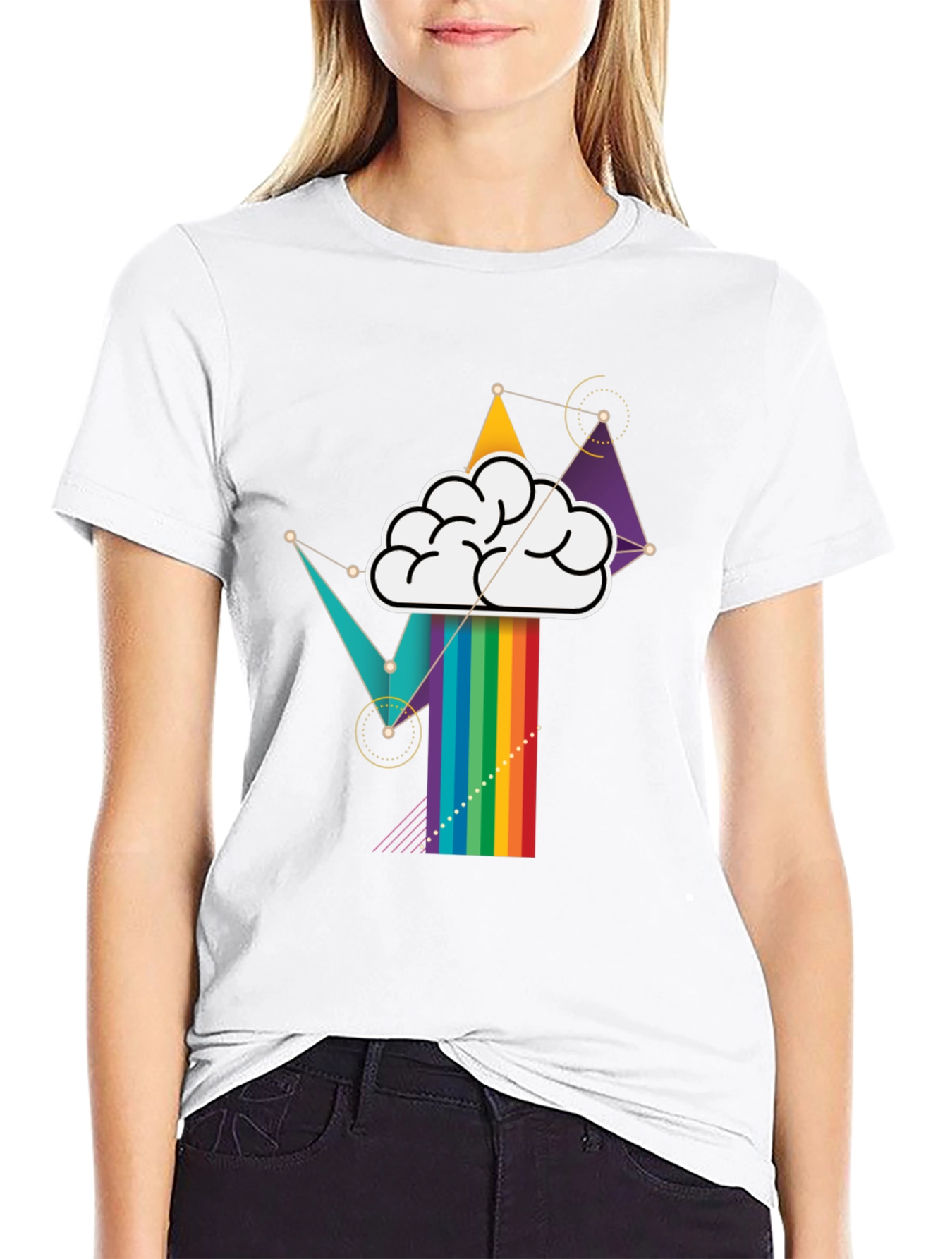Black Brainstorm Rainbow T-Shirt view 9