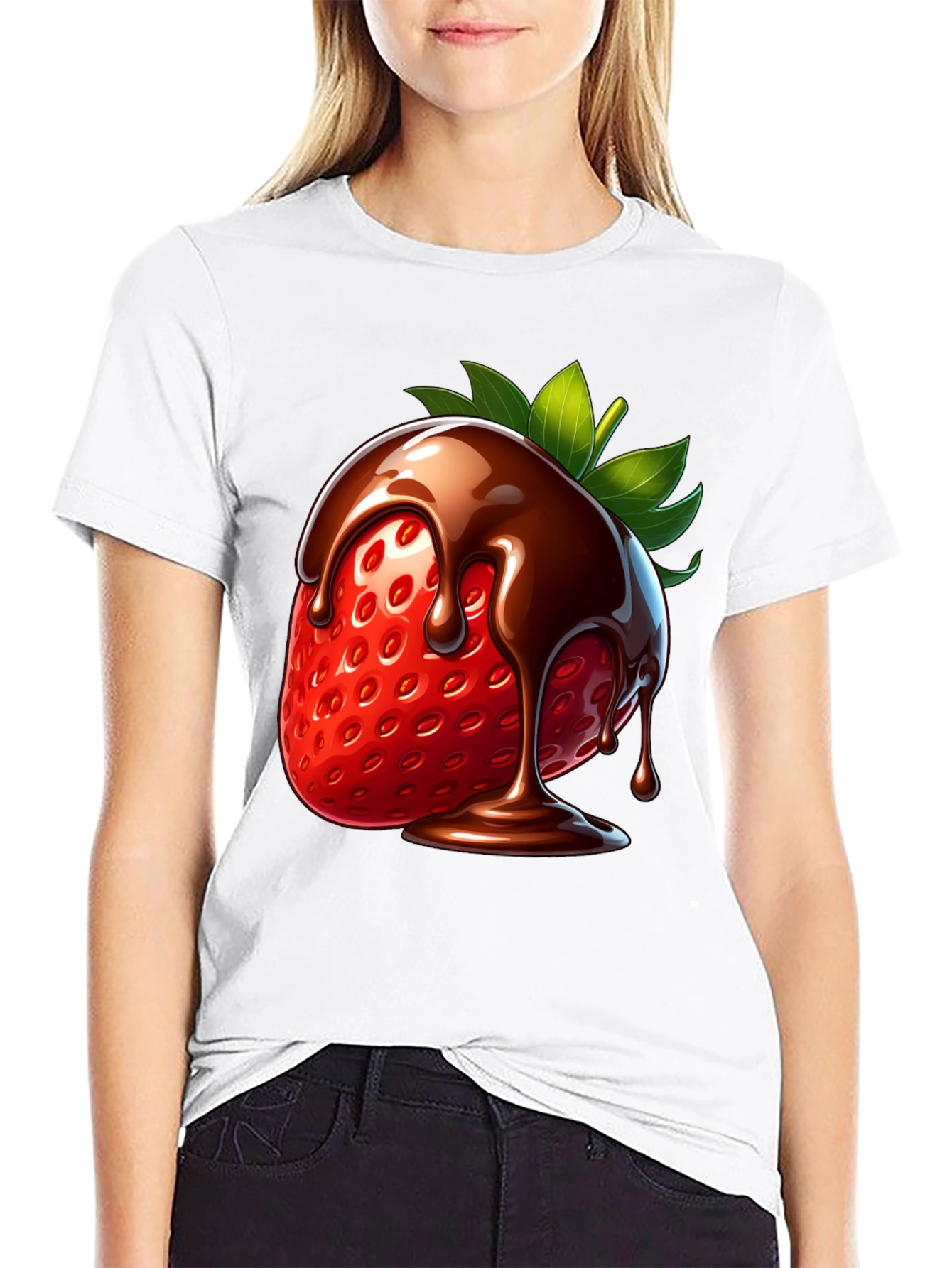 Black Chocolate Strawberry Graphic Tee view 9