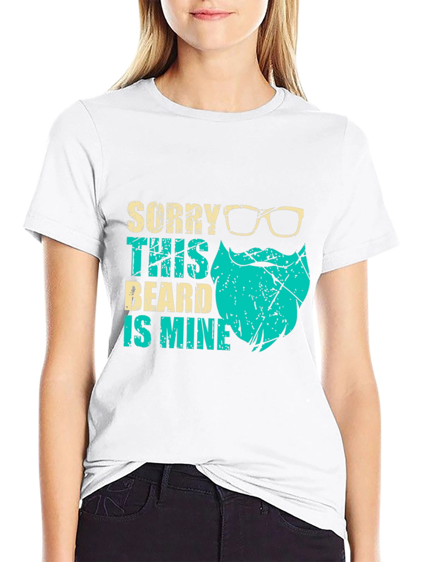 Black Bearded Humor Graphic Tee - 'Sorry This Beard is Mine' view 9